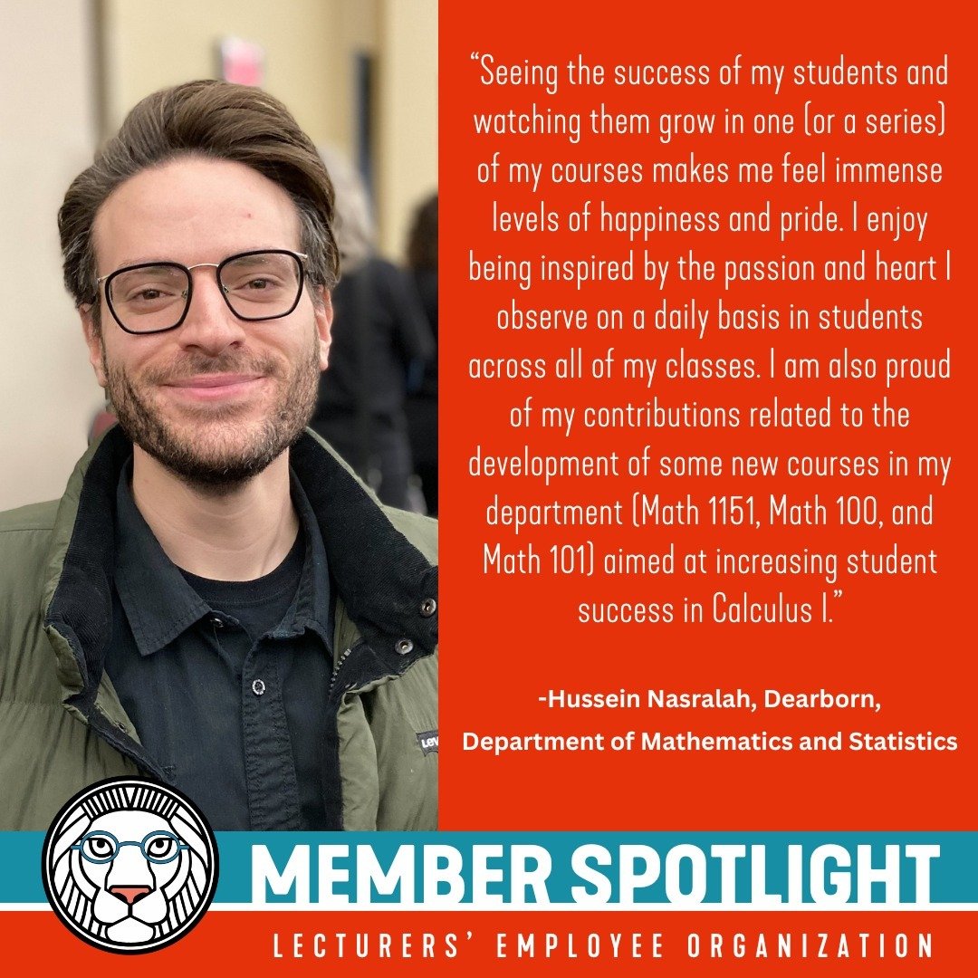 This month's member spotlight features Hussein Nasralah from Dearborn! Check out the full blog post on our website. Link in bio!