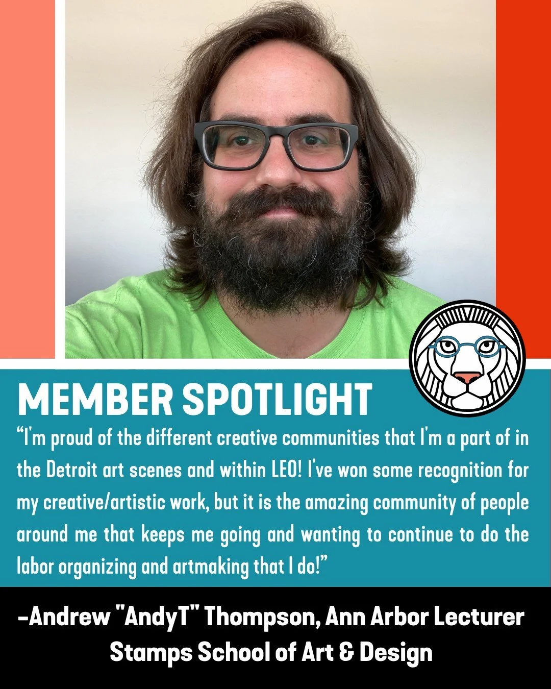 Our latest Member Spotlight features Ann Arbor Lecturer AndyT! 

Read more in the full blog post on our website! Link in bio to nominate yourself or someone else for our next Member Spotlight!

#1u #UnionStrong