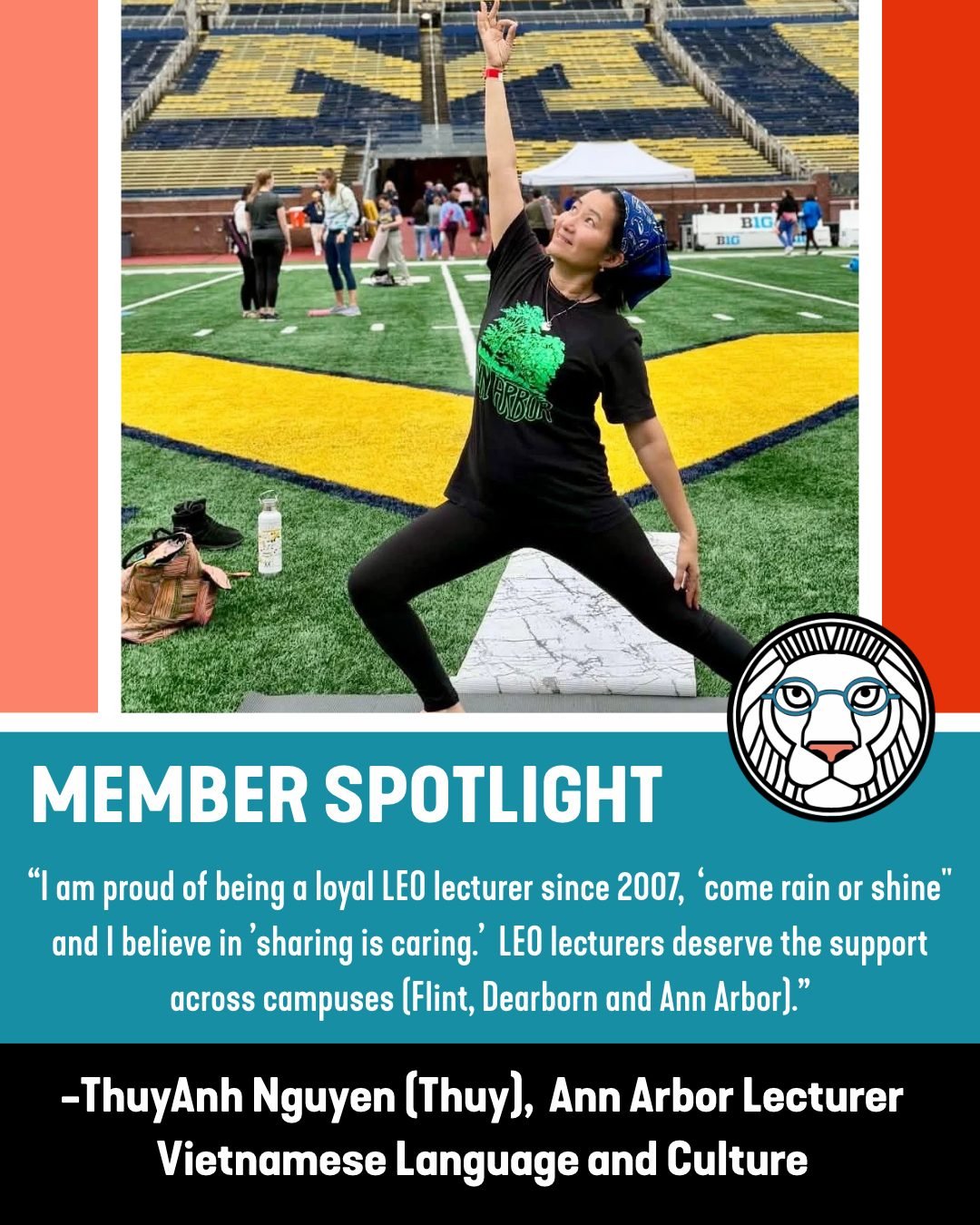 Our latest Member Spotlight features Ann Arbor Lecturer Thuy! 
Read more in the full blog post on our website! Link in bio to nominate yourself or someone else for our next Member Spotlight!

#1u #UnionStrong