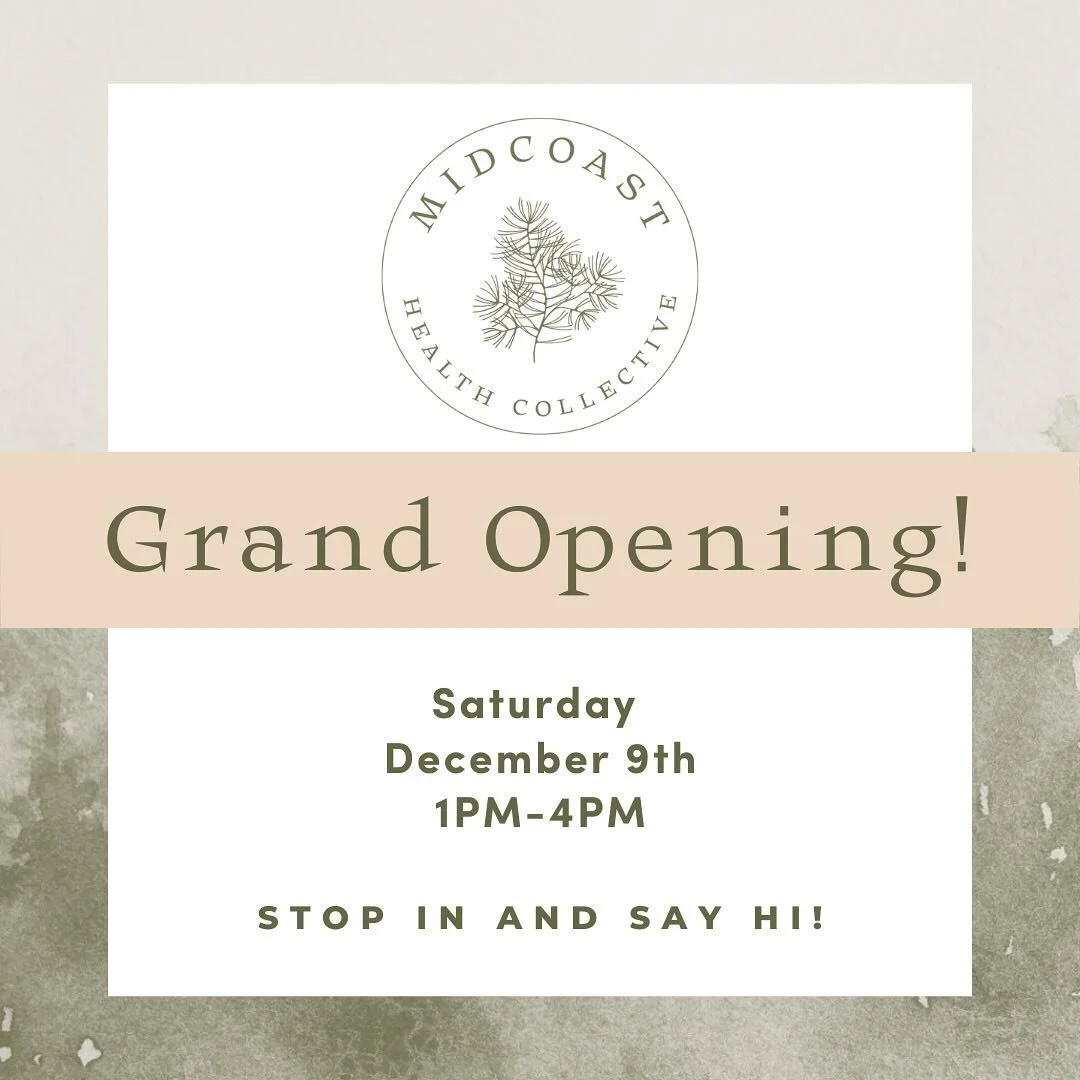 Join us for our grand opening celebration this Saturday, December 9th from 1-4!

There will be free snacks, refreshments, a raffle with incredible prizes! Come check out the new spot, meet our practitioners, or just come say hi!

We hope to see you t
