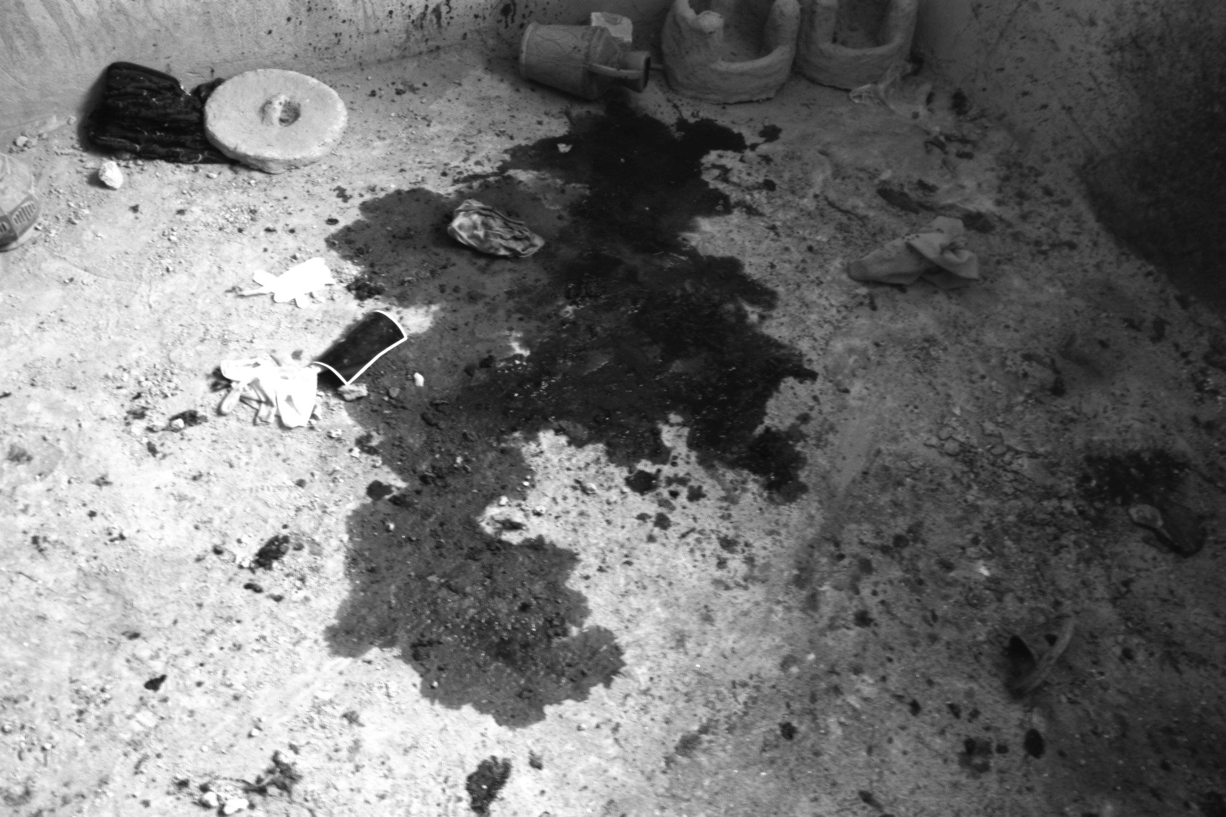 Blood of Taleban killed in fighting. Kabul, Afghanistan, 2009