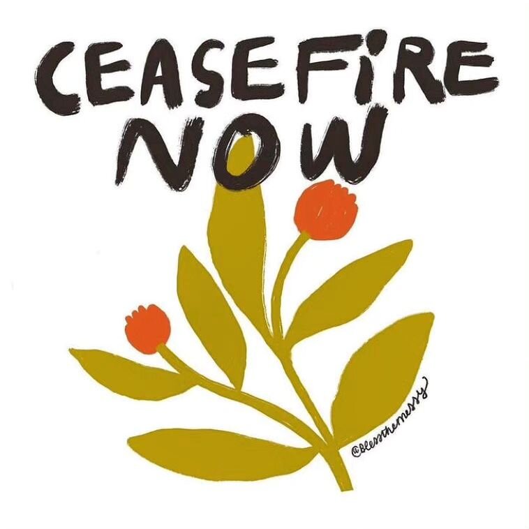 All we wish for this holiday season is a ceasefire.

For human life - no matter race, religion, origin, beliefs, gender - to be recognized as sacred and deserving.

For us to all have access to human rights,
to be free,
to be well,
to be loved &amp; 