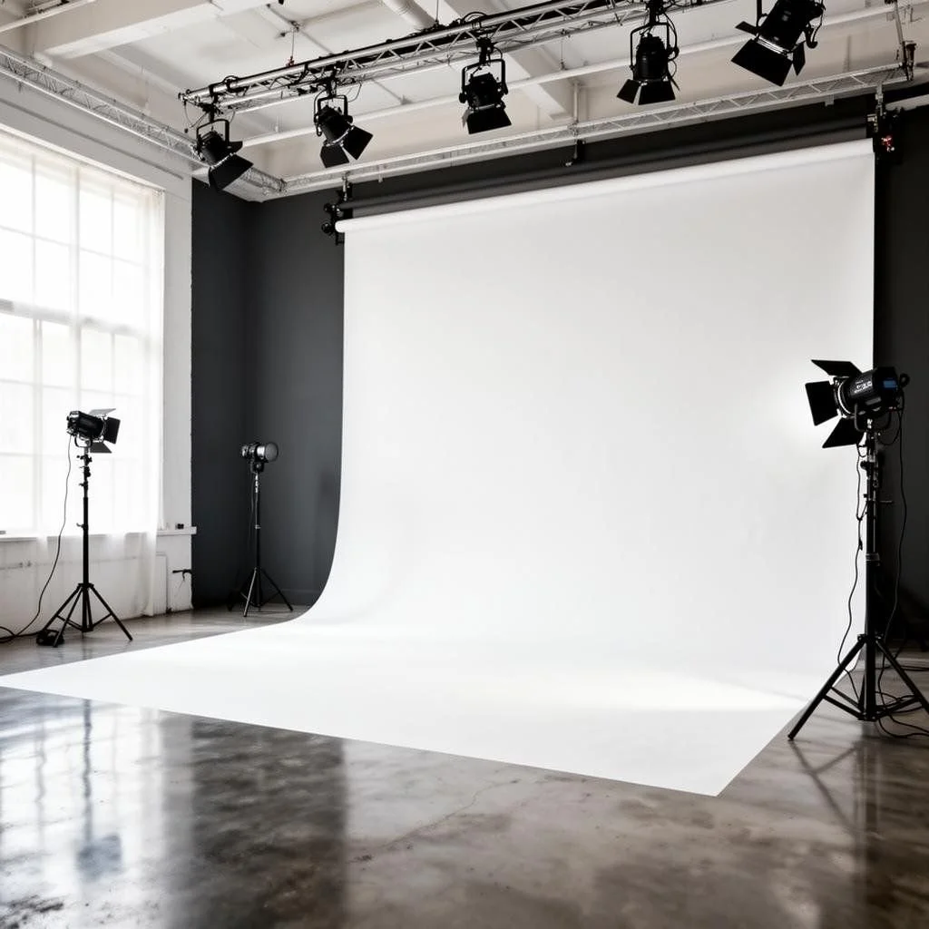 "Studio B white cyc wall studio at Crafty Studios, Newark NJ"