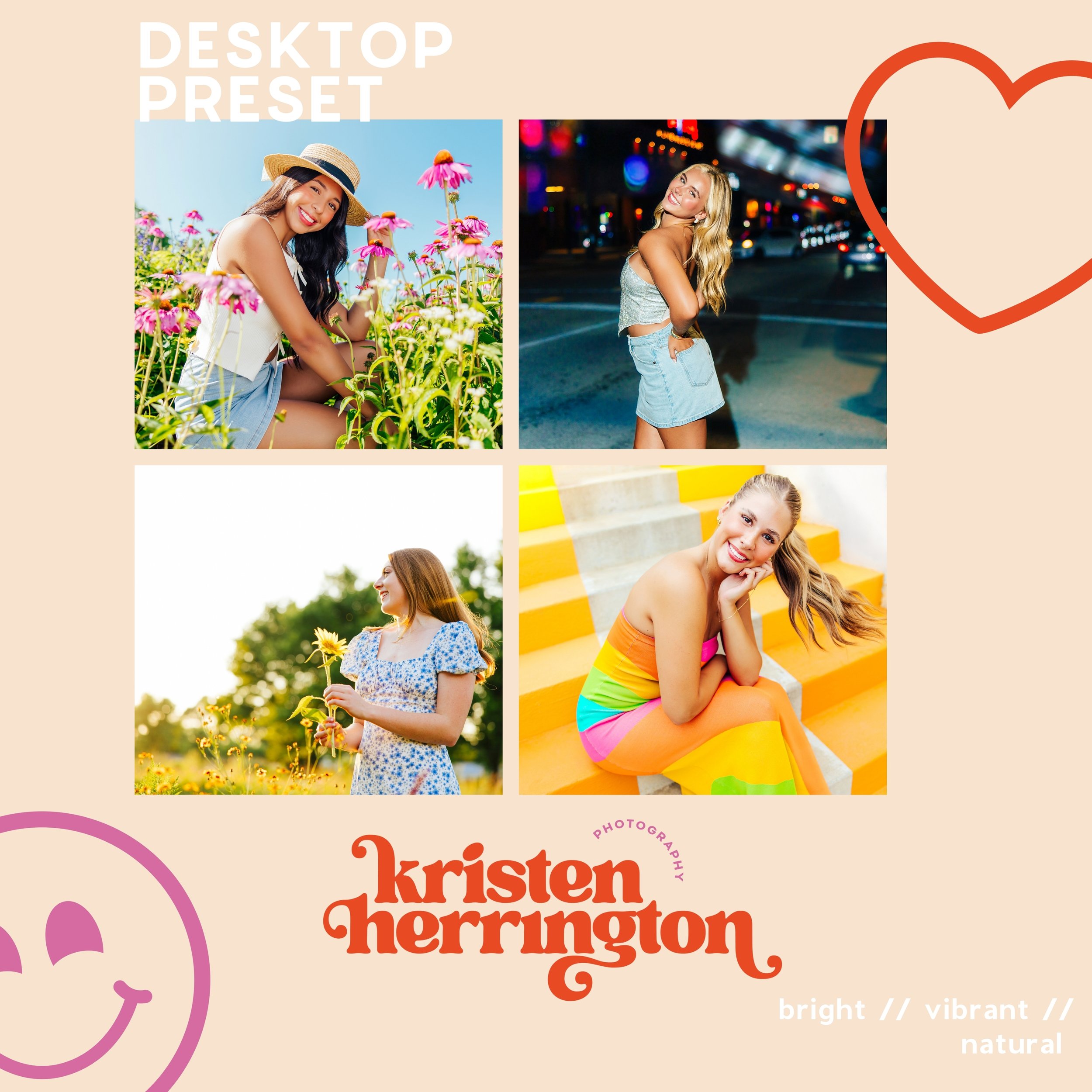 Happy Camper Desktop Preset Collection - bright and vibrant Lightroom presets for photographers and senior portraits