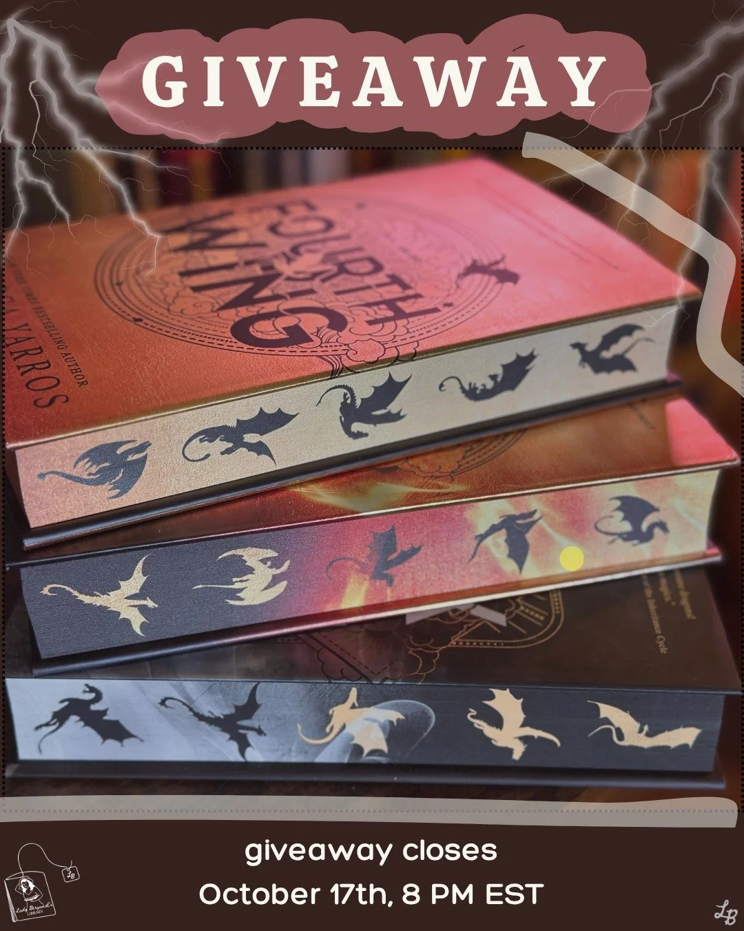 🐉 GIVEAWAY CLOSED! 🐉

To celebrate the stunning new Wing and Claw hardcover editions complete with matching sprayed edges &mdash; I&rsquo;m giving away the full set of Fourth Wing, Iron Flame, and Onyx Storm by Rebecca Yarros! ⚔️✨

✨ HOW TO ENTER (