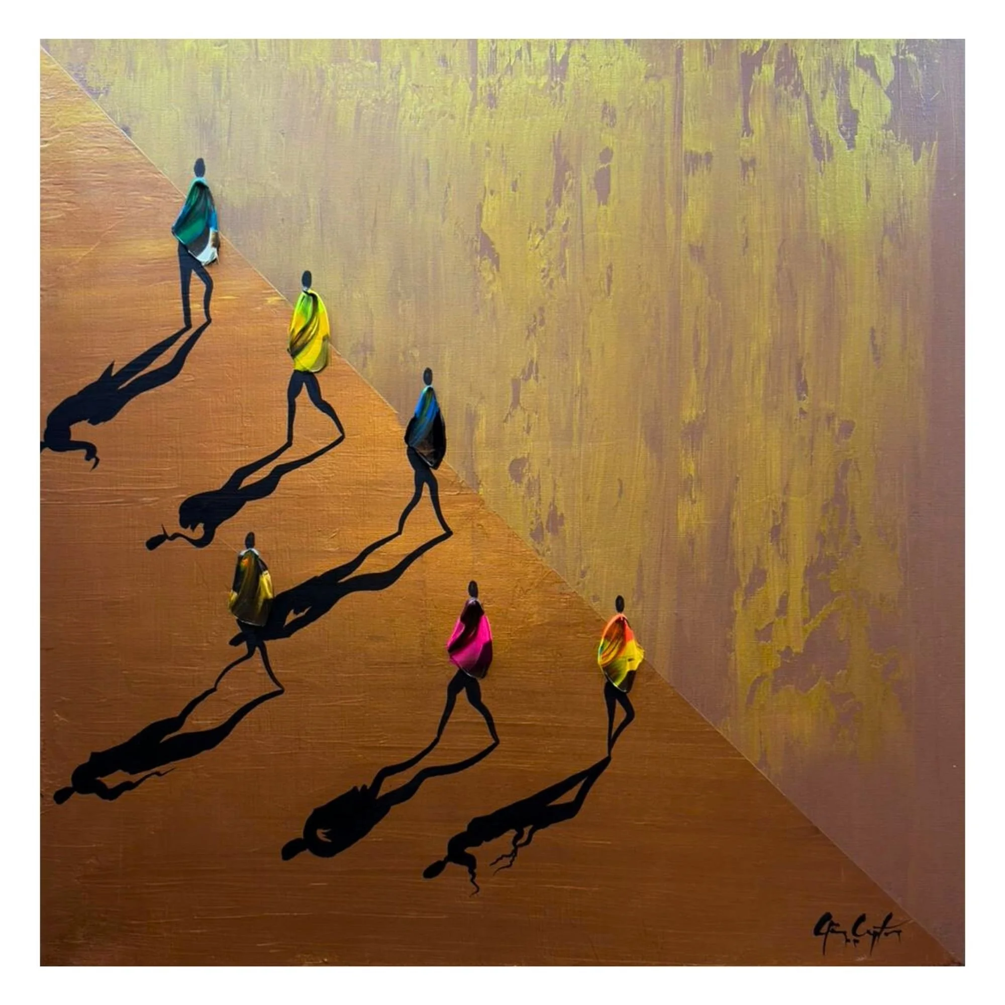 Gilded Memories, 80x80 cm