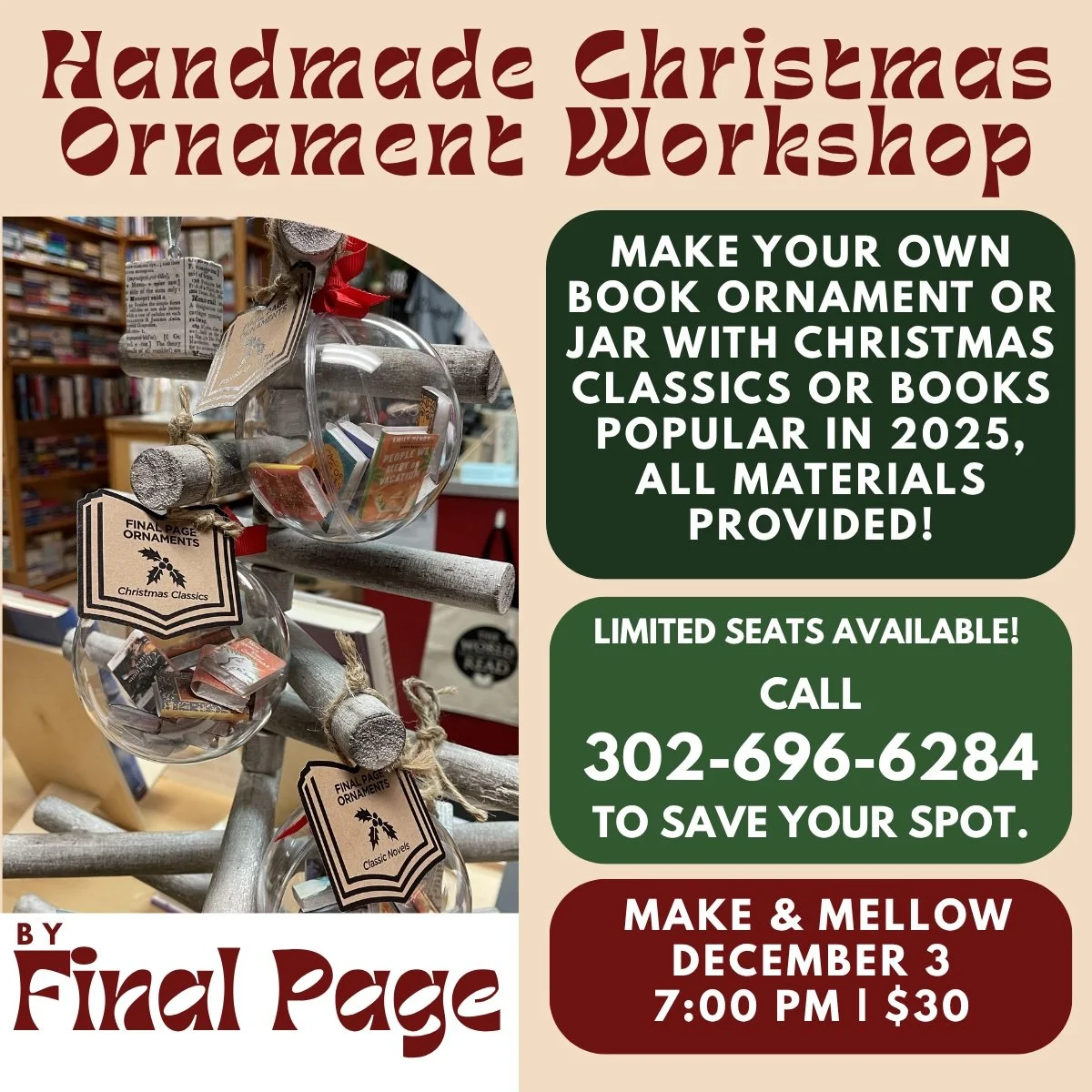 Handmade Christmas Ornament Workshop