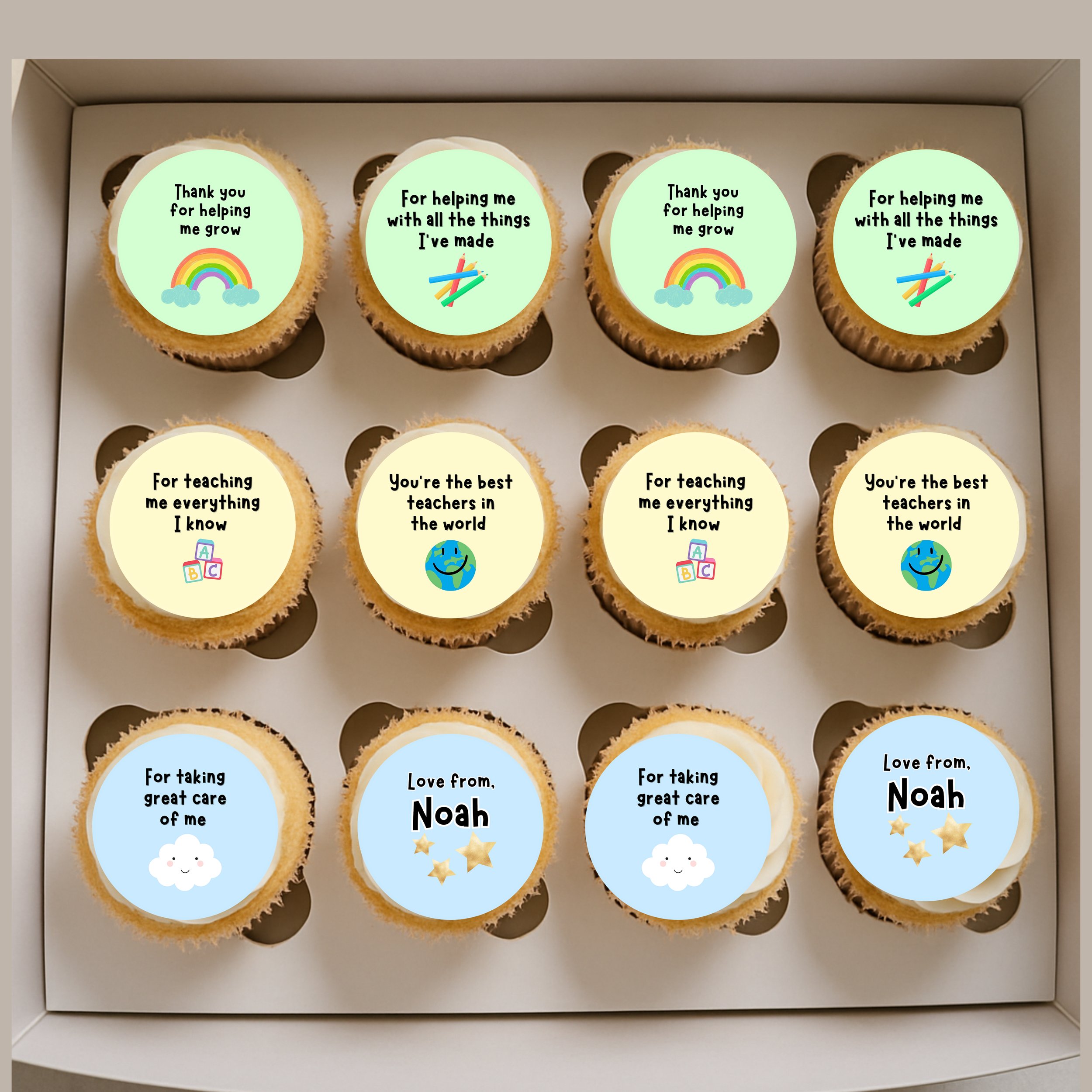 Thank you Teacher Nursery Early Years Edible cupcake toppers