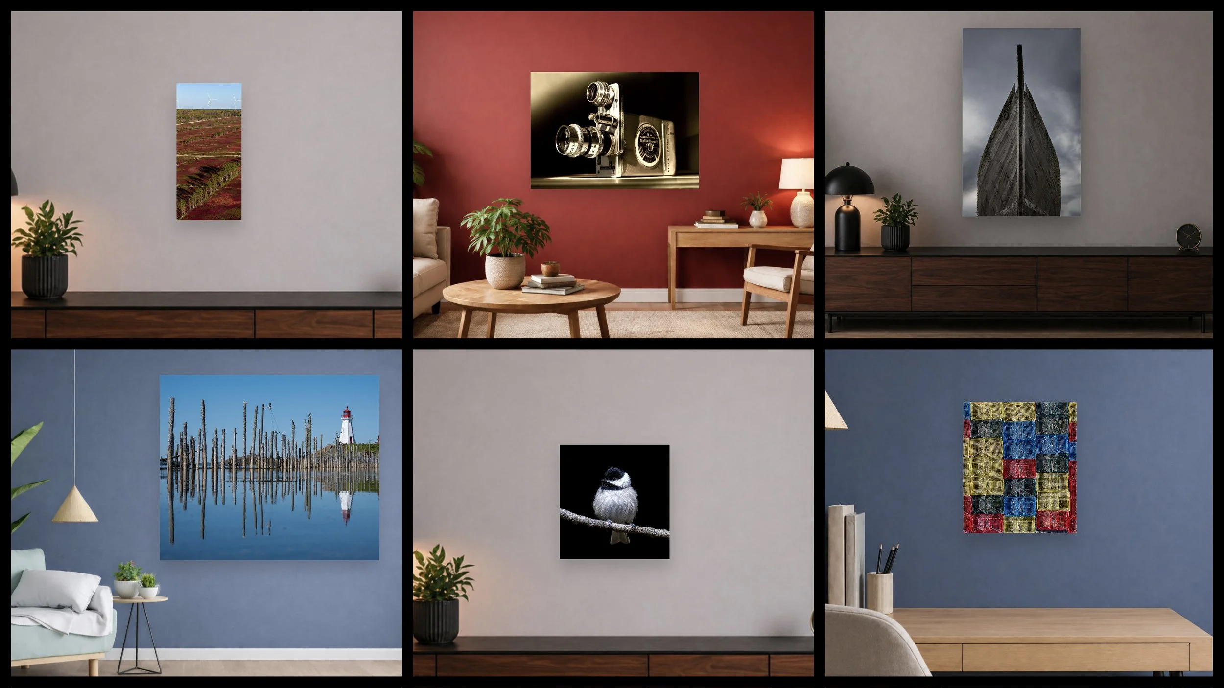 Print on wall in room