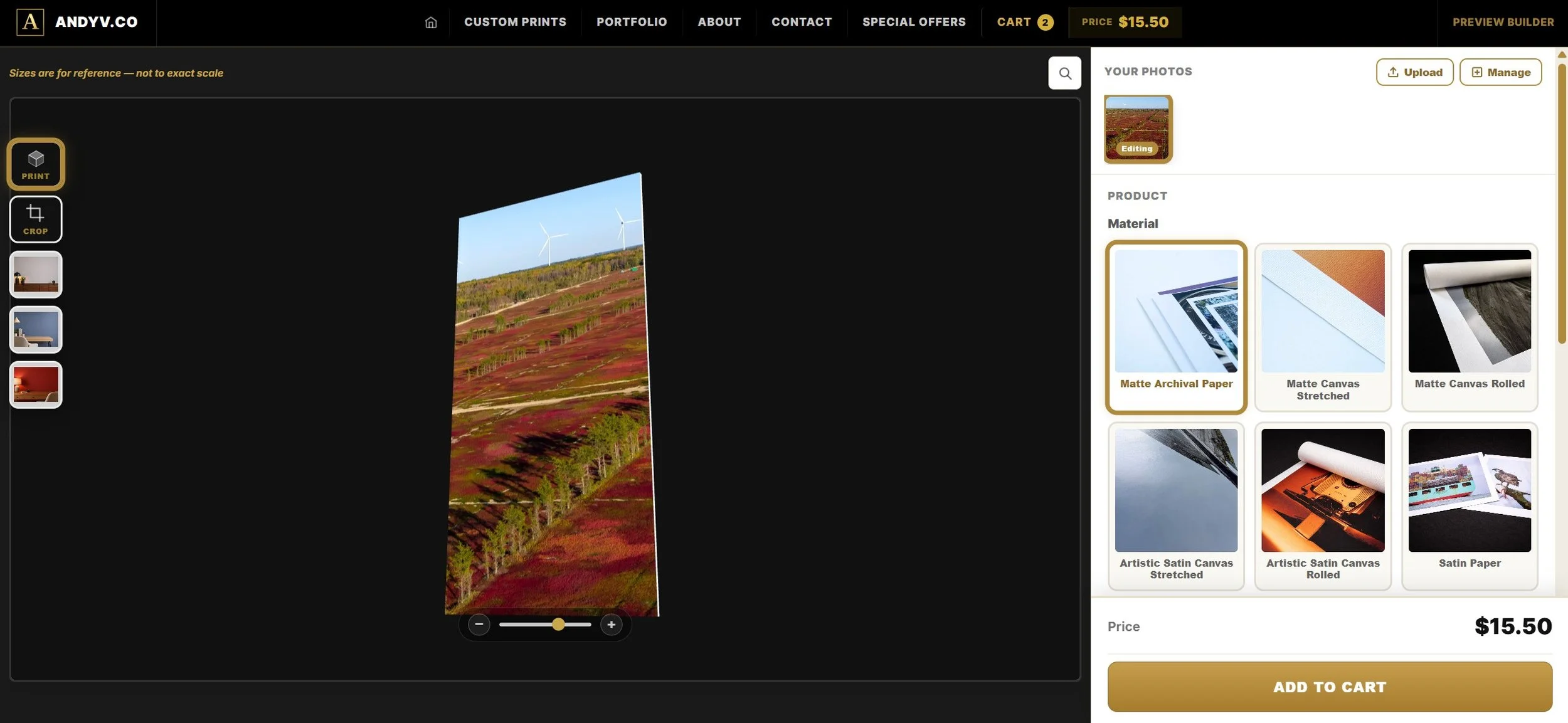 3D model and crop preview