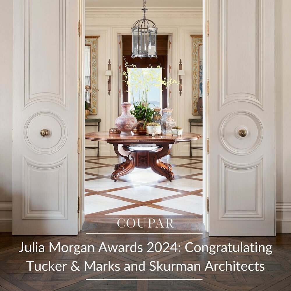 Congratulations to @tuckerandmarks and @skurmanarchitects on winning the 2024 Julia Morgan Awards for the French neoclassical Pacific Heights estate they restored and reimagined. The biennial competition held by The Institute of Classical Architectur