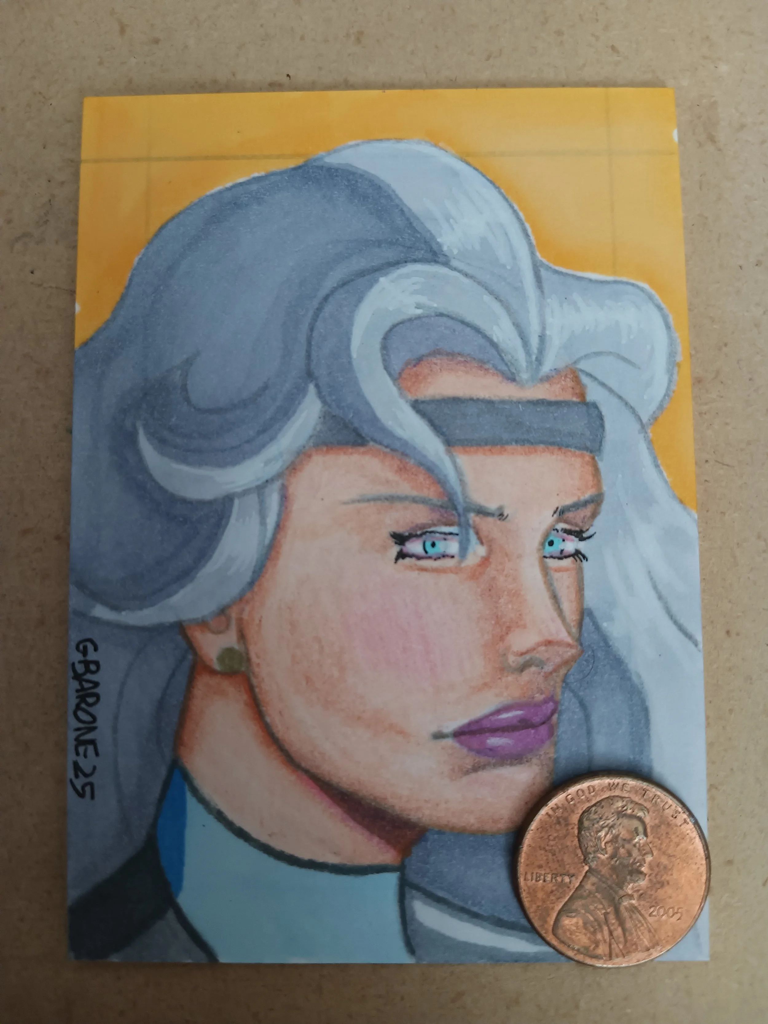 Silver Sable sketch card head shot