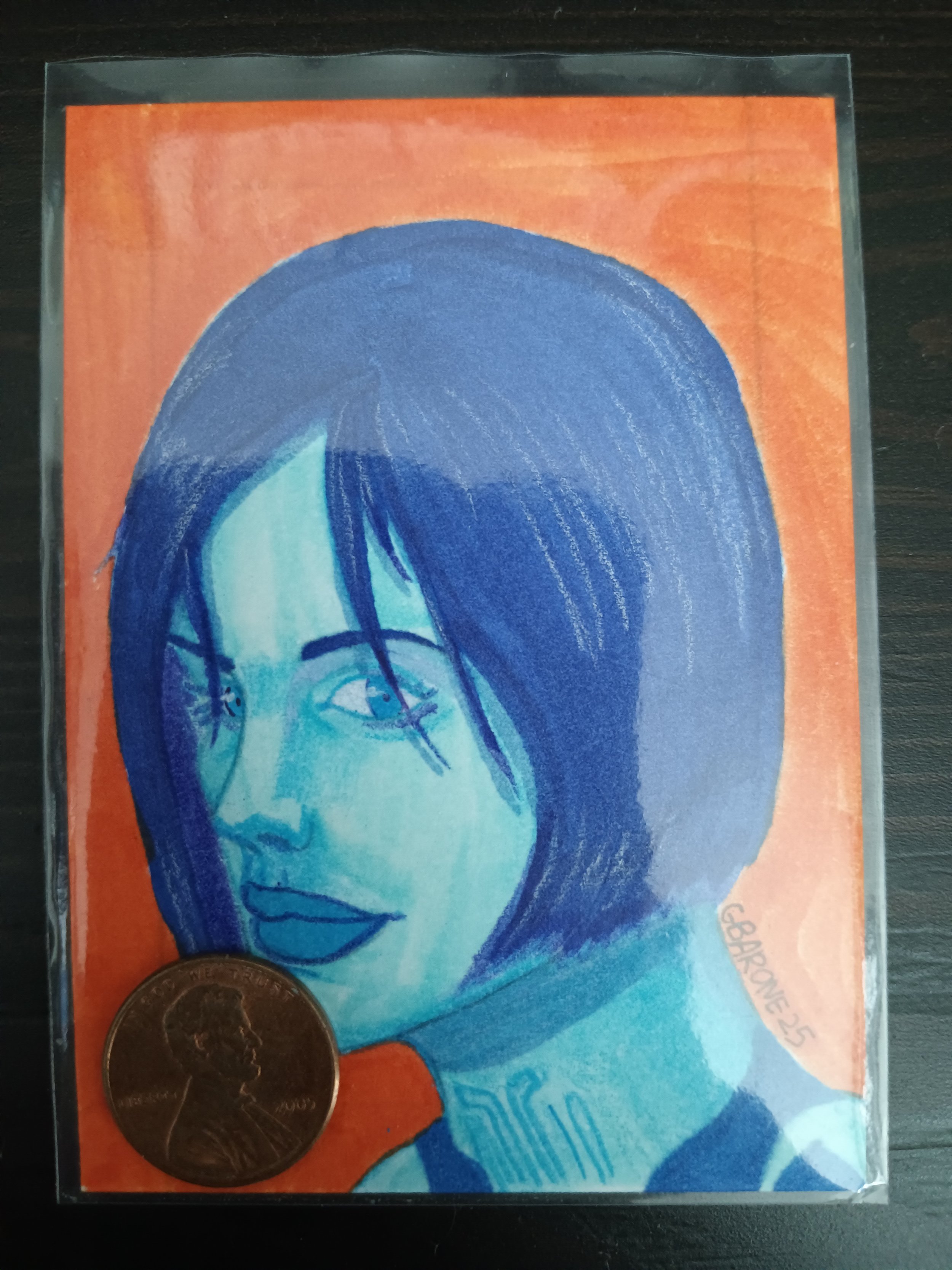 Cortana sketch card head shot