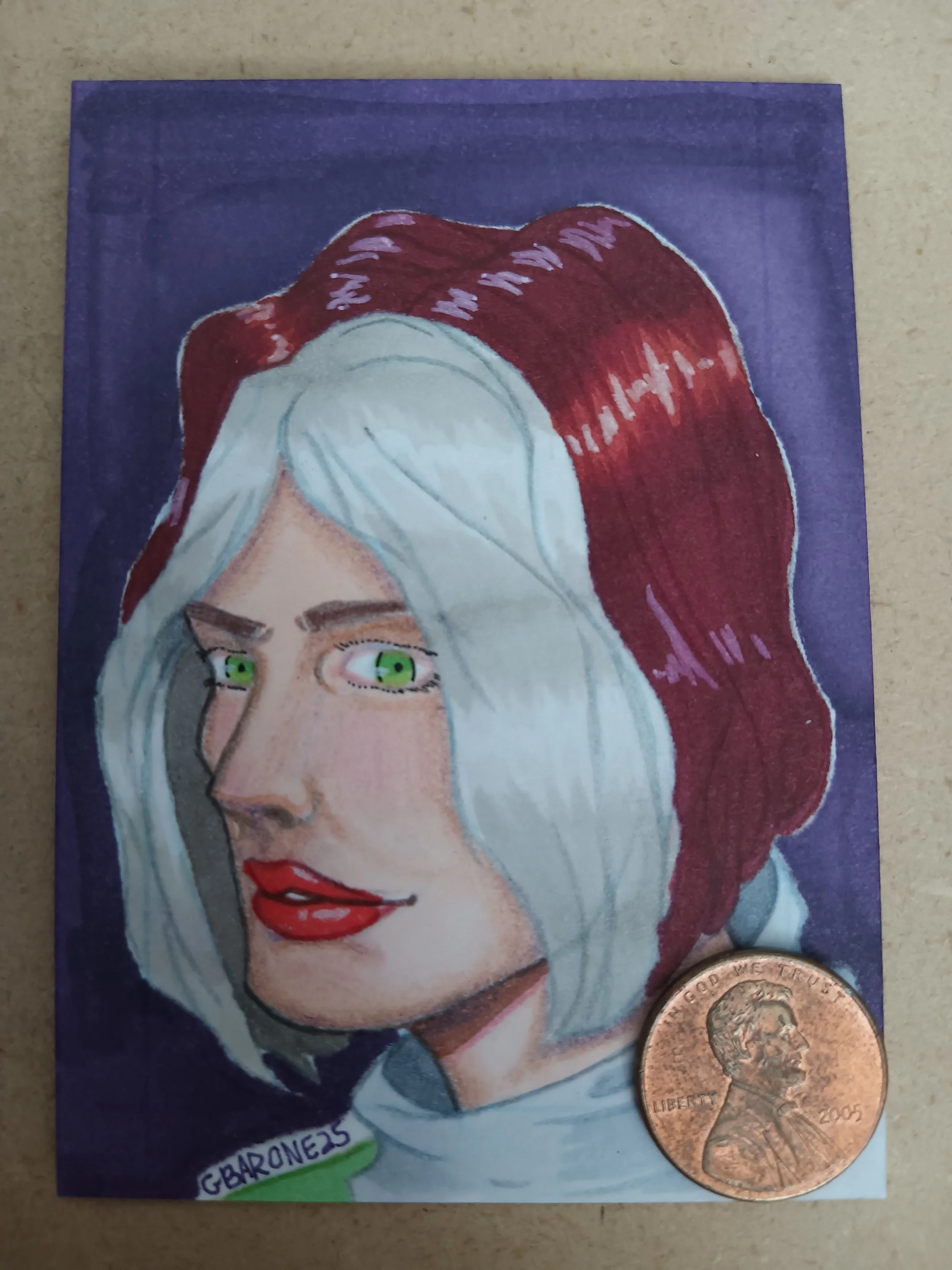 New Rouge sketch card head shot