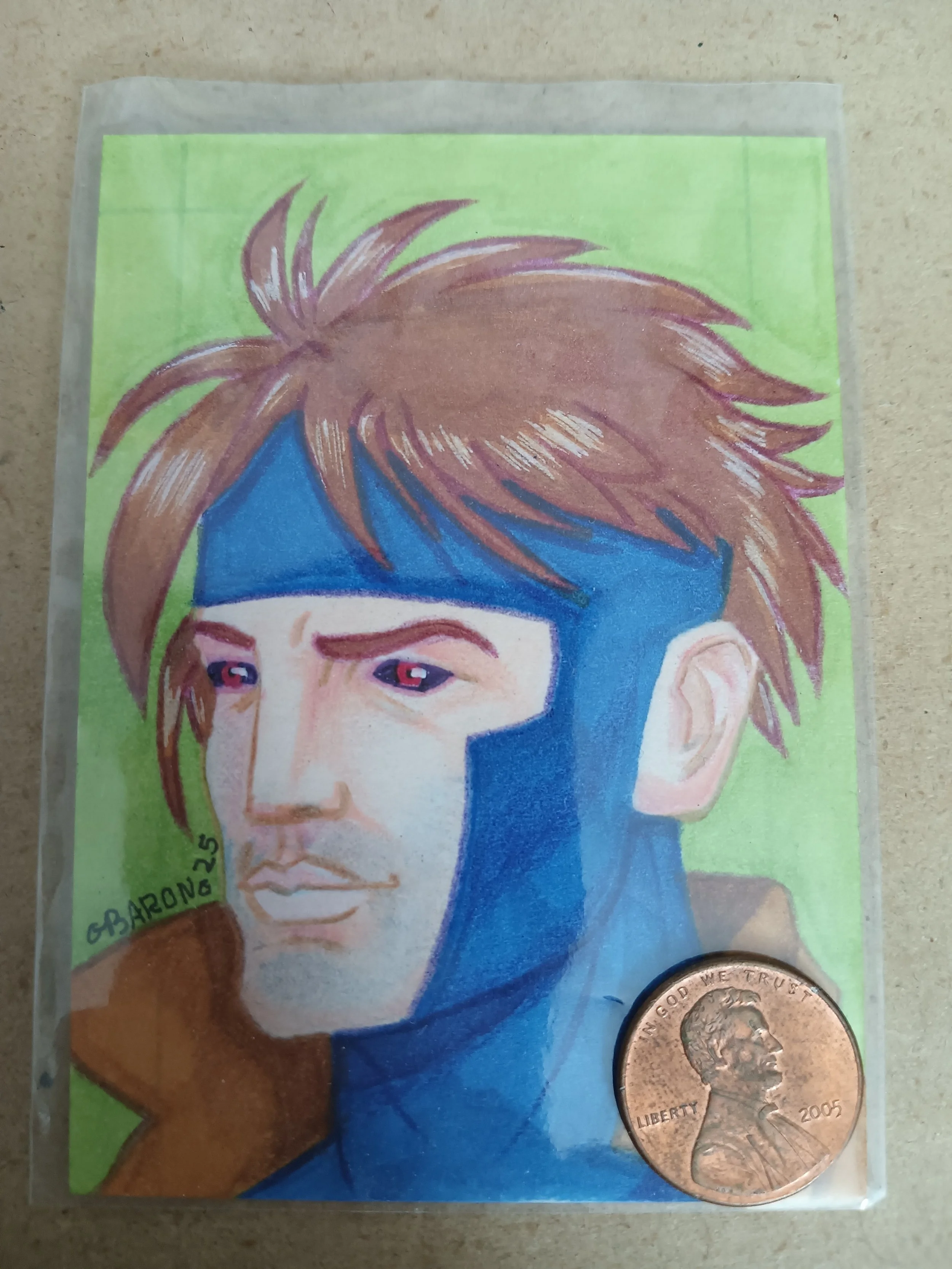 Gambit sketch card head shot