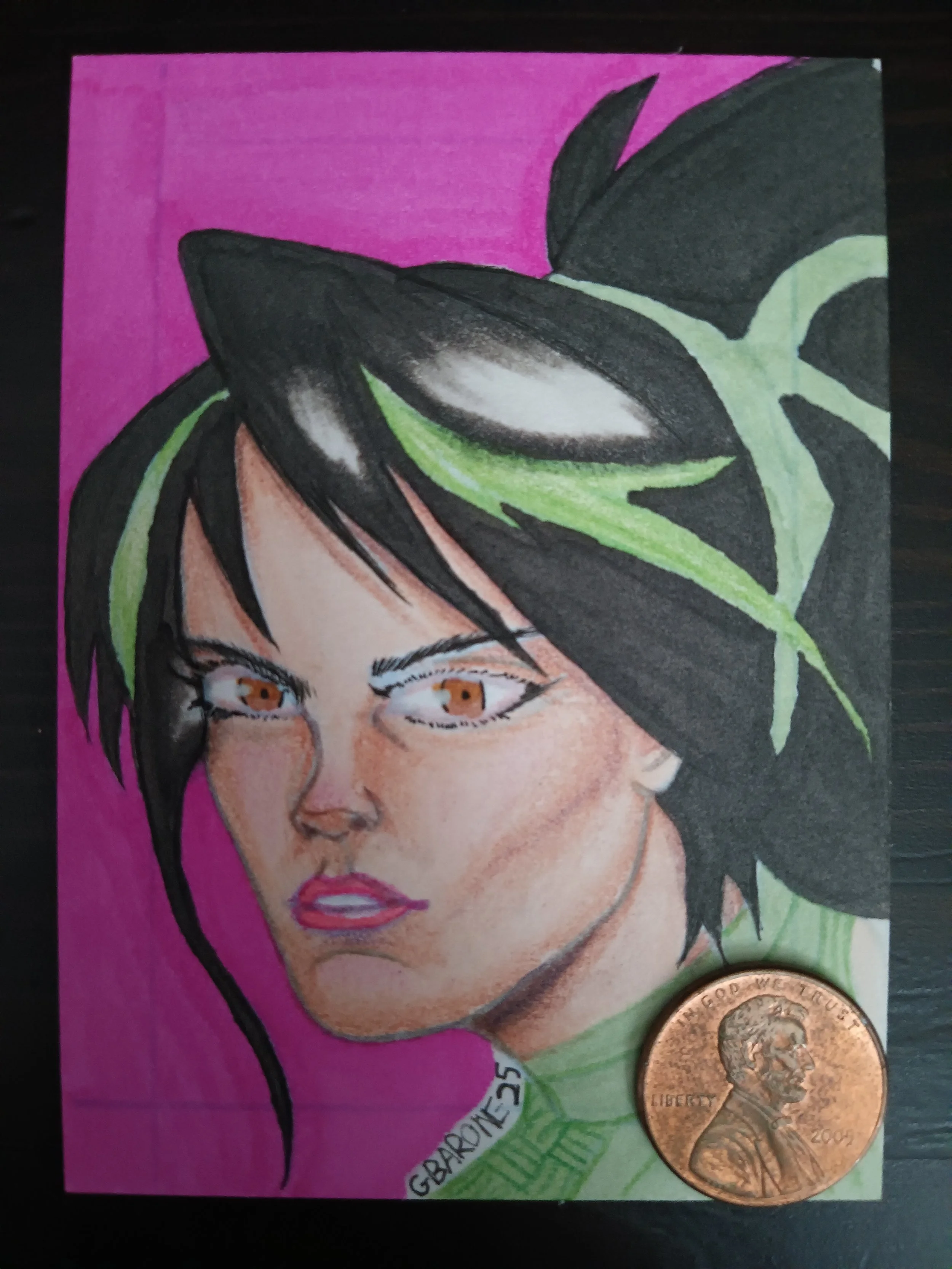 Akali sketch card head shot