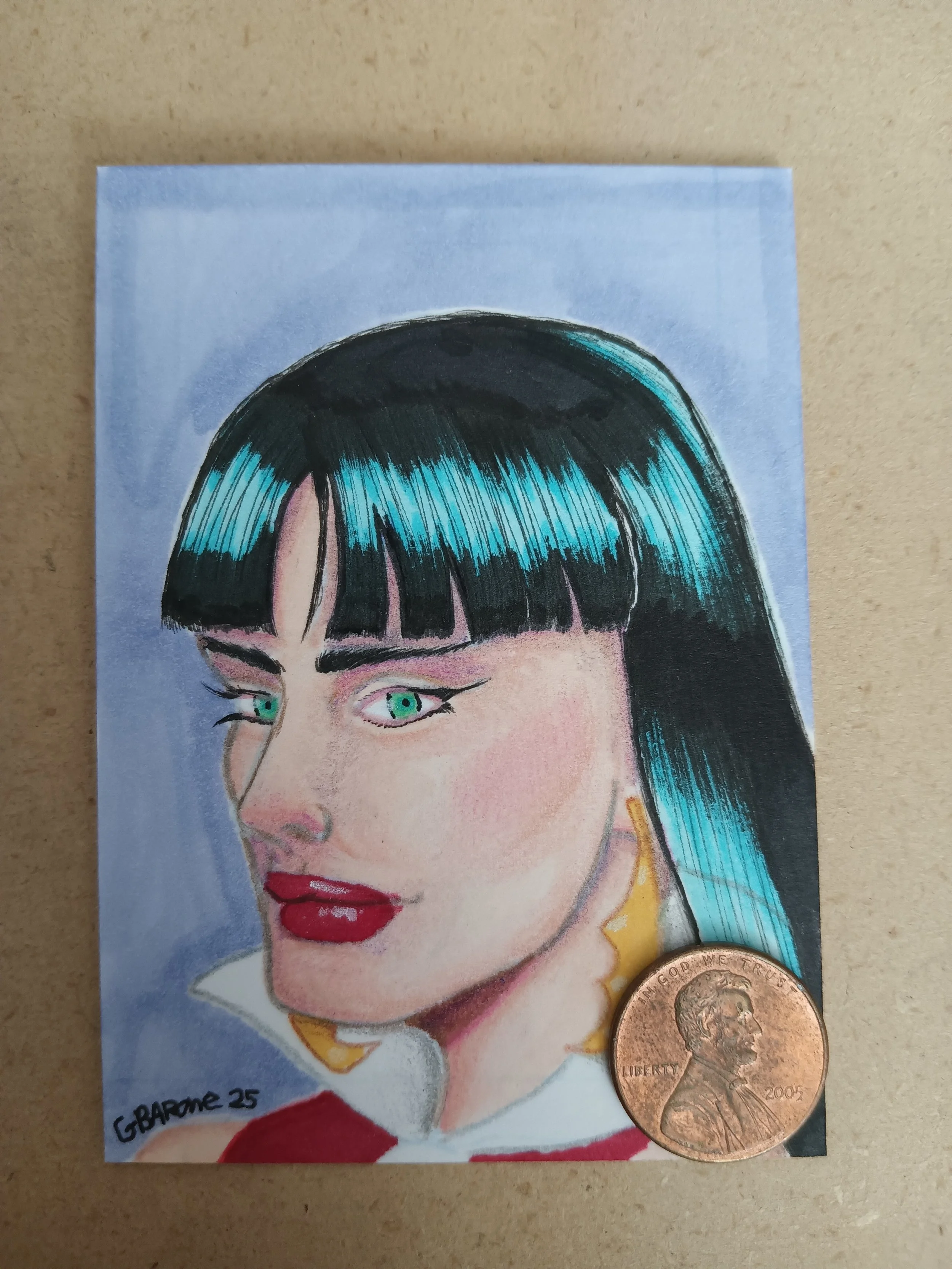 Vampirella sketch card head shot