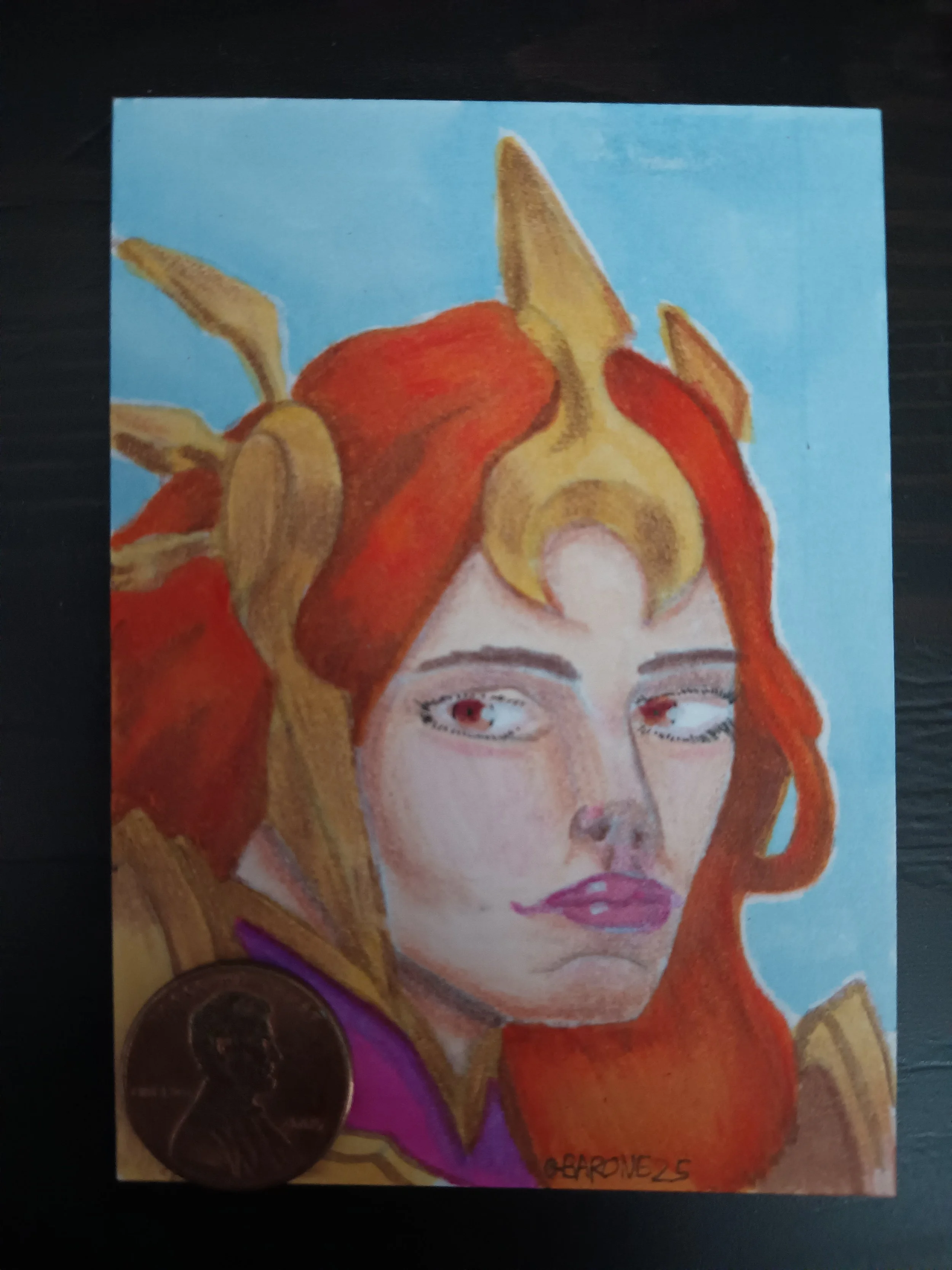 Leona sketch card head shot