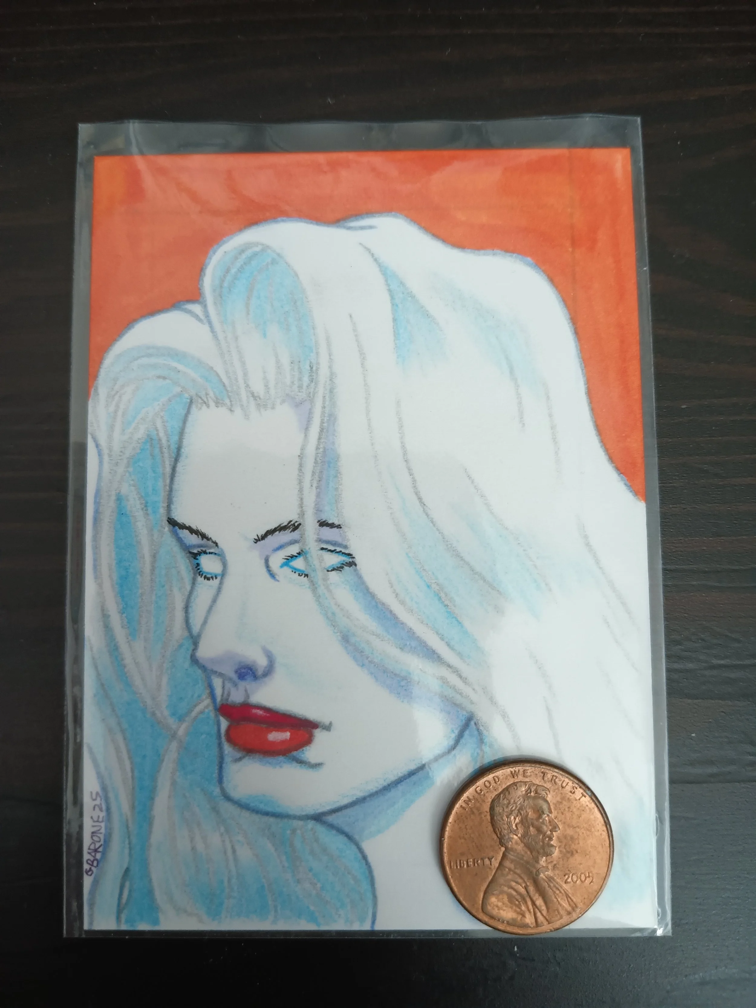 Lady Death sketch card head shot