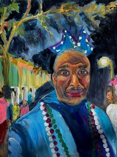 Theseus After Ten Parades - acrylic on paper - 12 x 16"