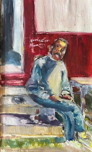 Dad I - oil on moleskine