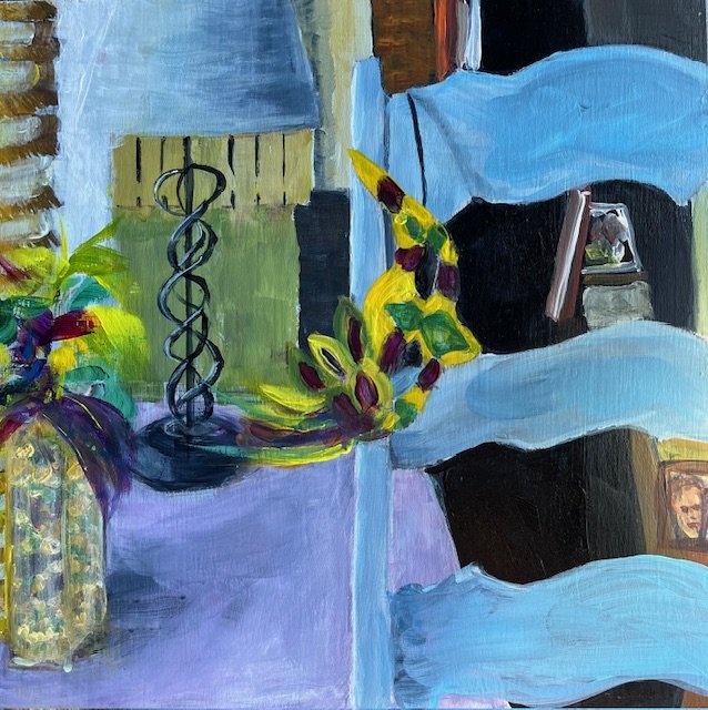 Festive Corner - acrylic on board - 12 x 12"