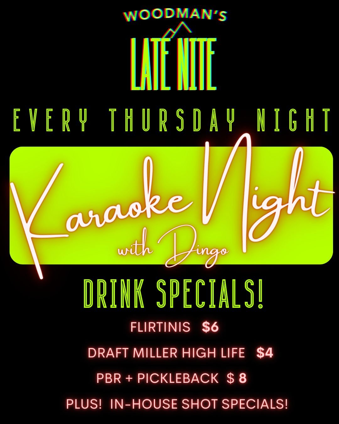 Karaoke with Maximum Karaoke starts at 9:30 TONIGHT!

 #karaokenight #karaoke #oronomaine #bangormaine #woodmanslatenite #universityofmaine #seeyousoon
