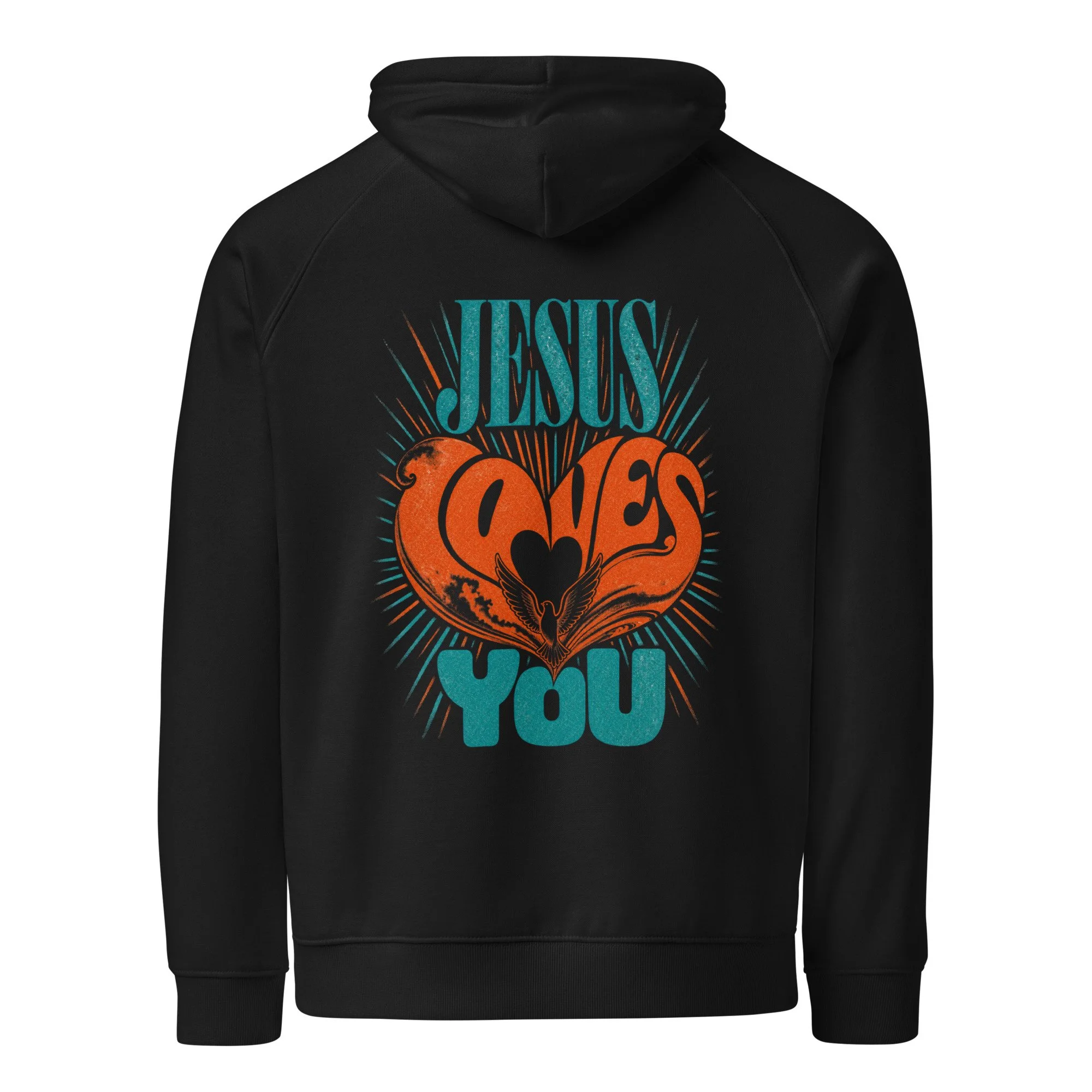 Jesus Loves You Eco Raglan Hoodie