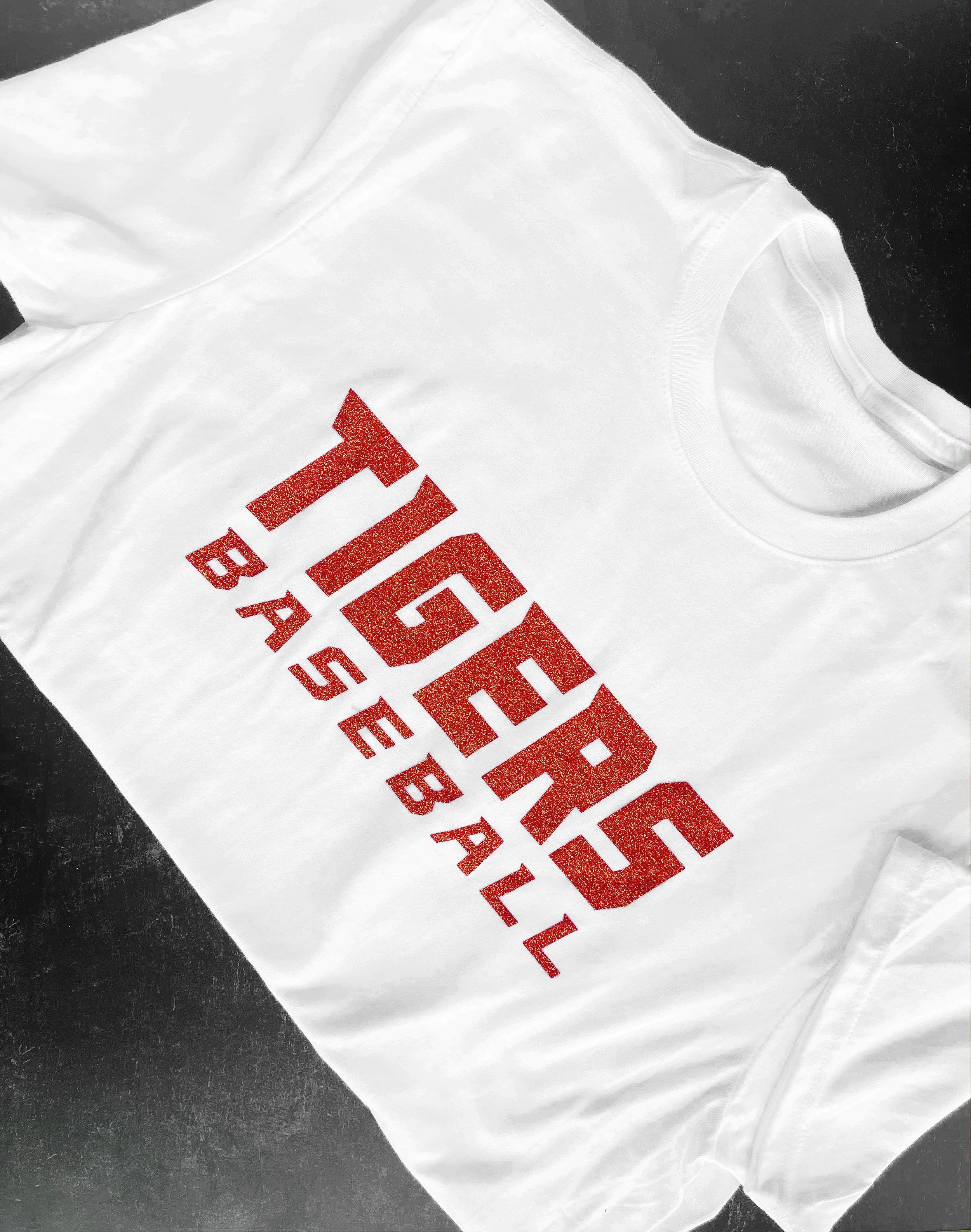 $18-$20 - Tigers Baseball Glitter T-shirt
