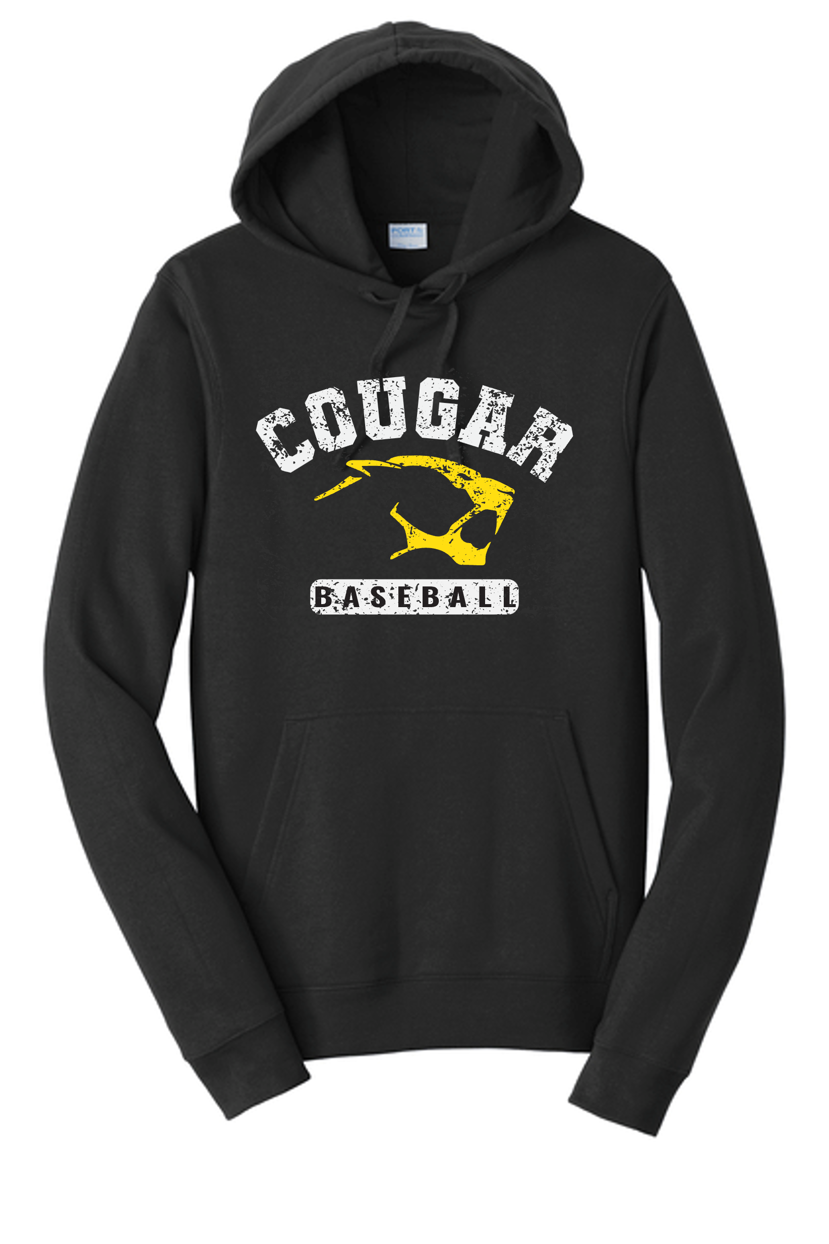 cougar baseball distressed black hoodie.png