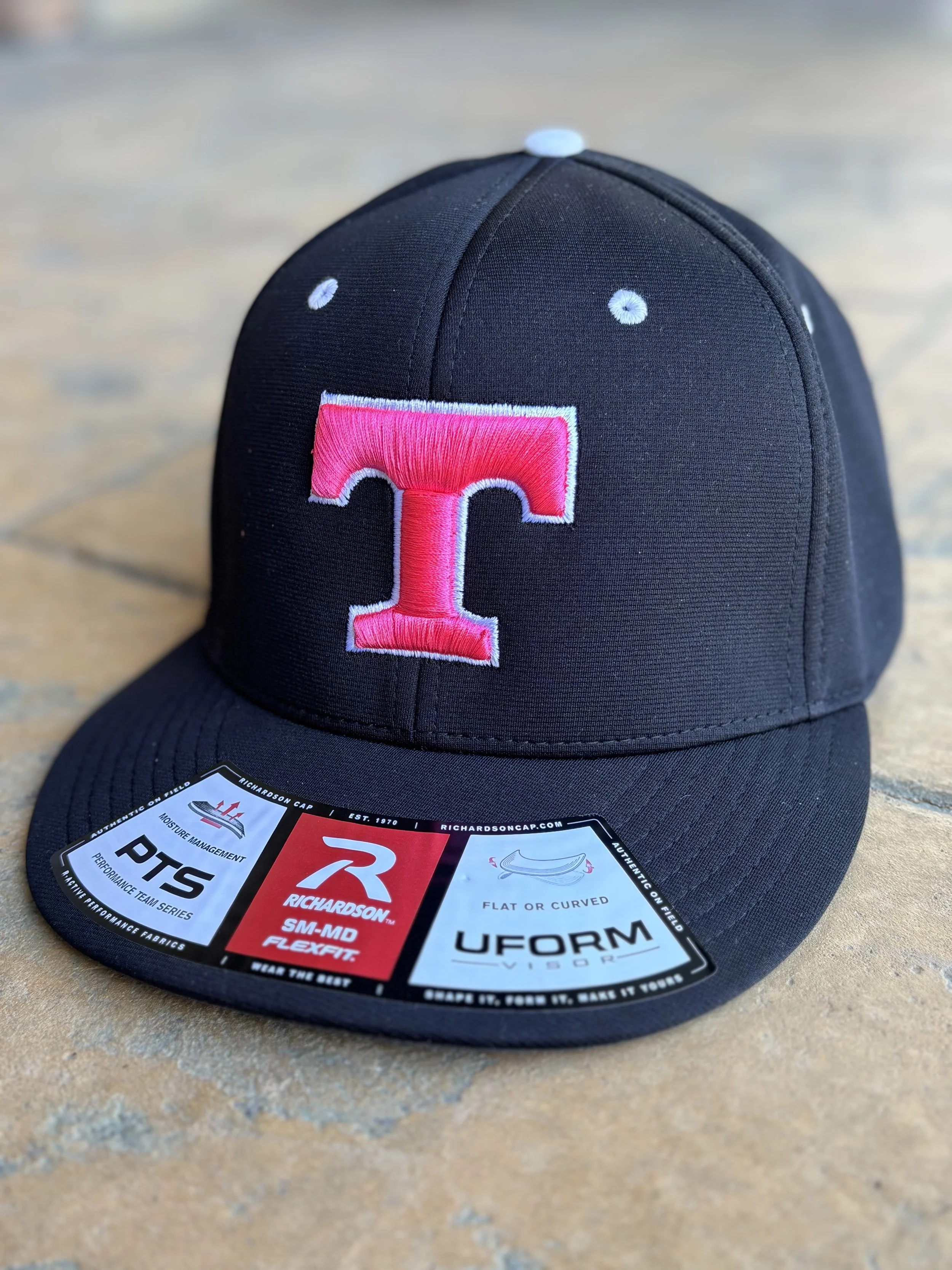 $28 - Richardson Tigers Hat - Pink T- White Border - White Eyelets