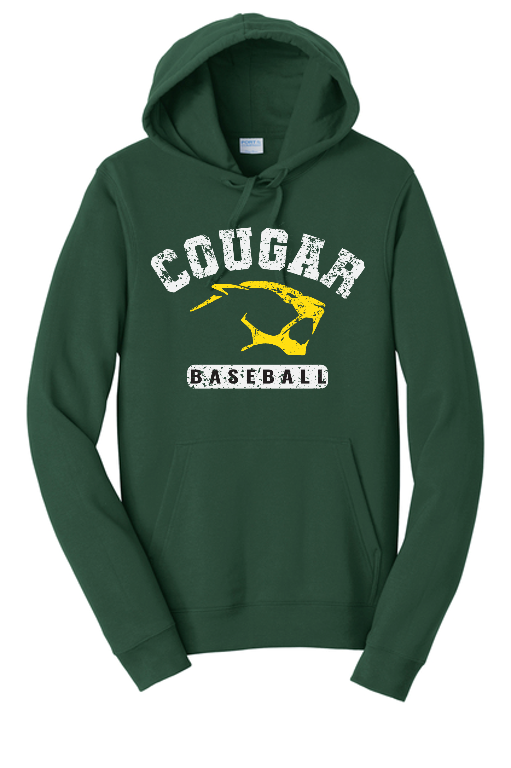 cougar baseball distressed green hoodie.png