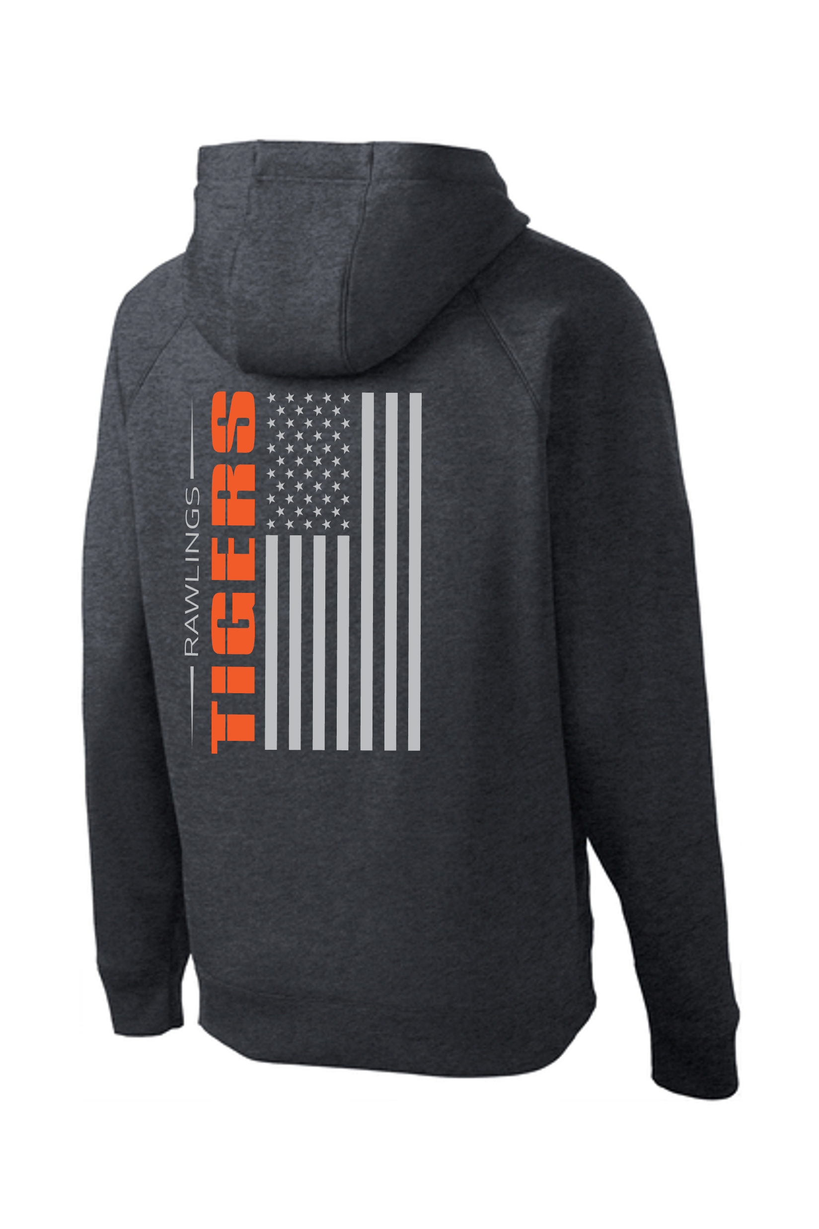 american flag sport tek hoodie back graphite.png