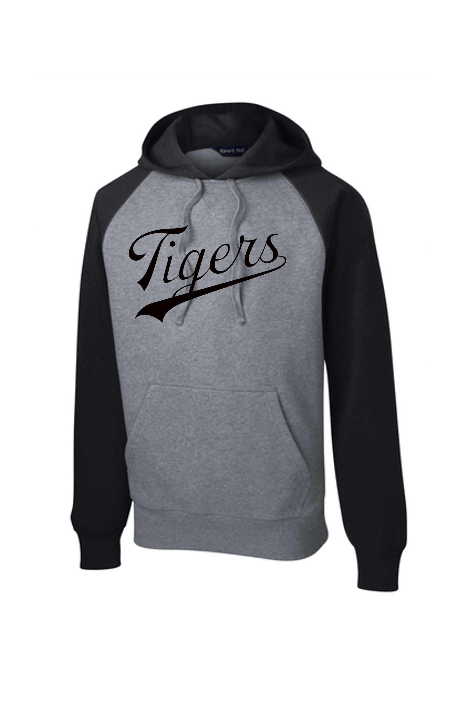 $44 - $50 Tigers Swoosh Raglan Sport-Tek Adult Hoodie