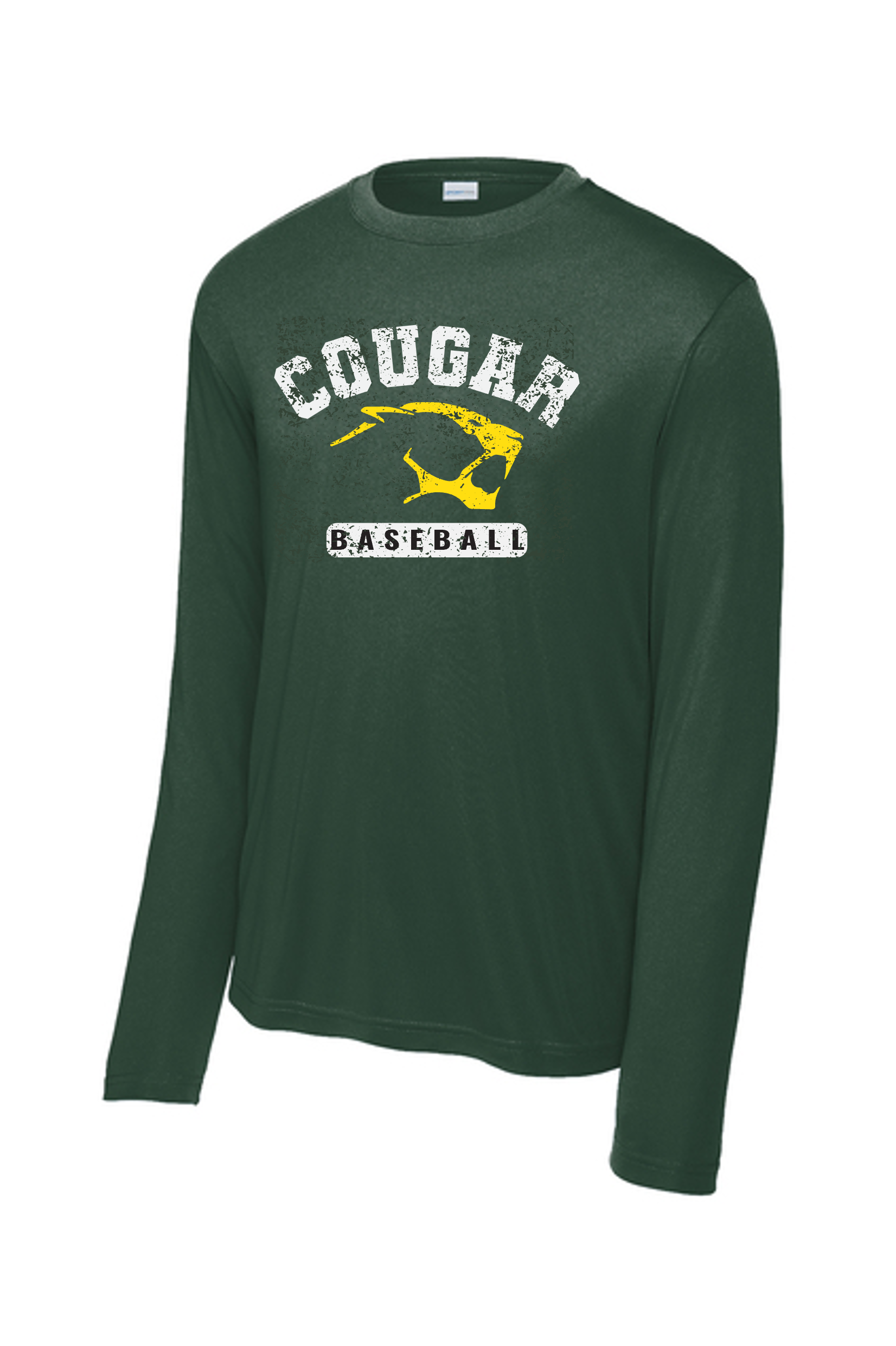 cougar baseball distressed green ls tshirt.png