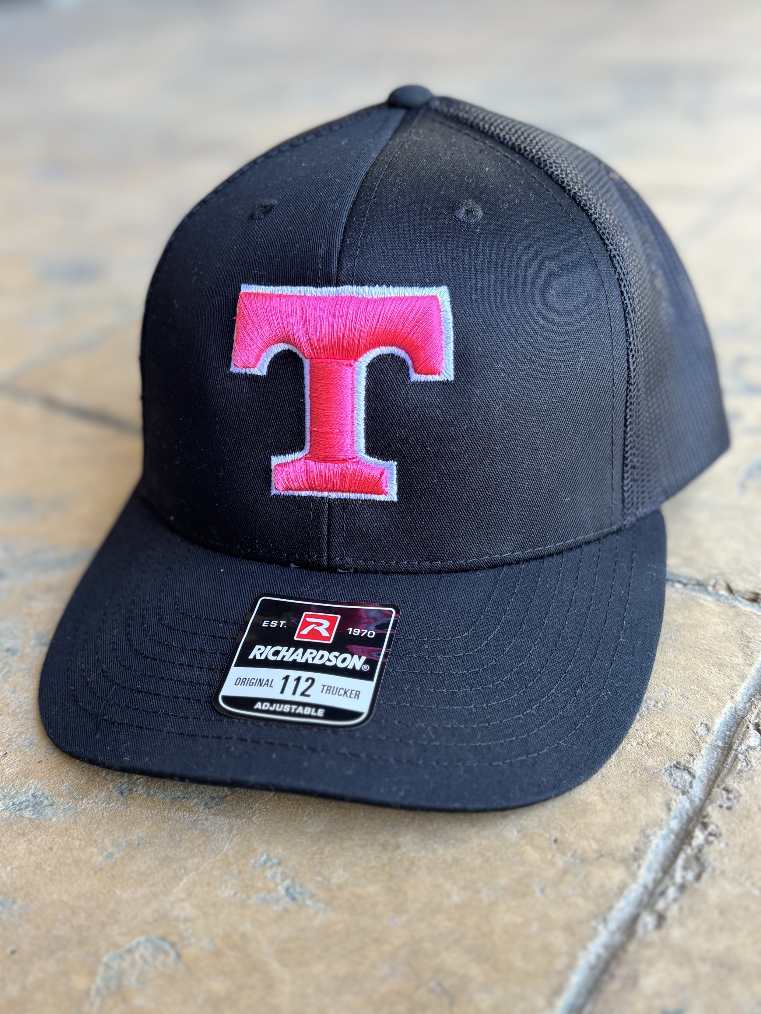 $22 - Richardson 112 Trucker Hat - Hot Pink and White Tiger T