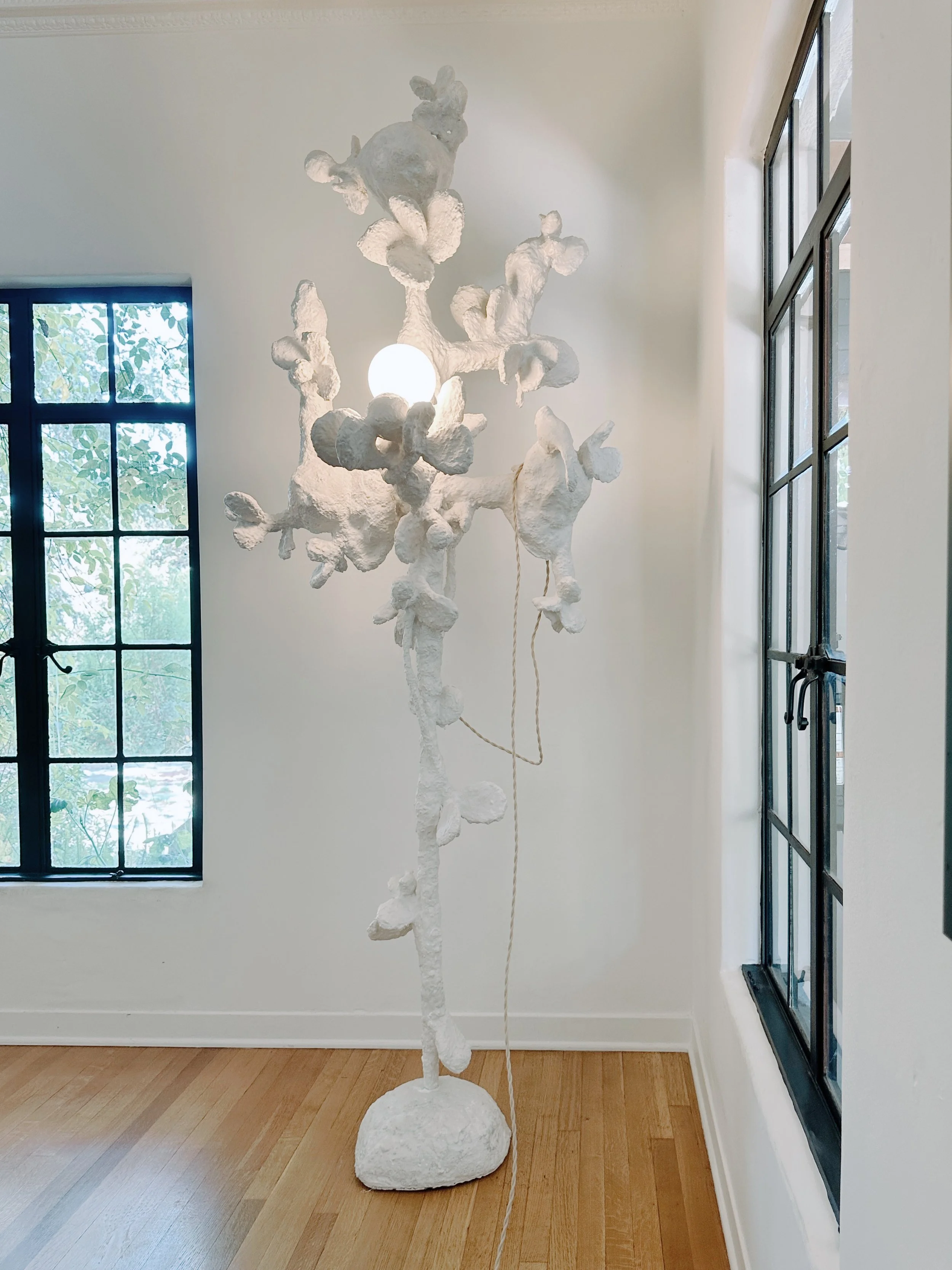 Ophelia. Custom, botanical light sculpture by artist Krislyn Komarov, O.M. Studio LA