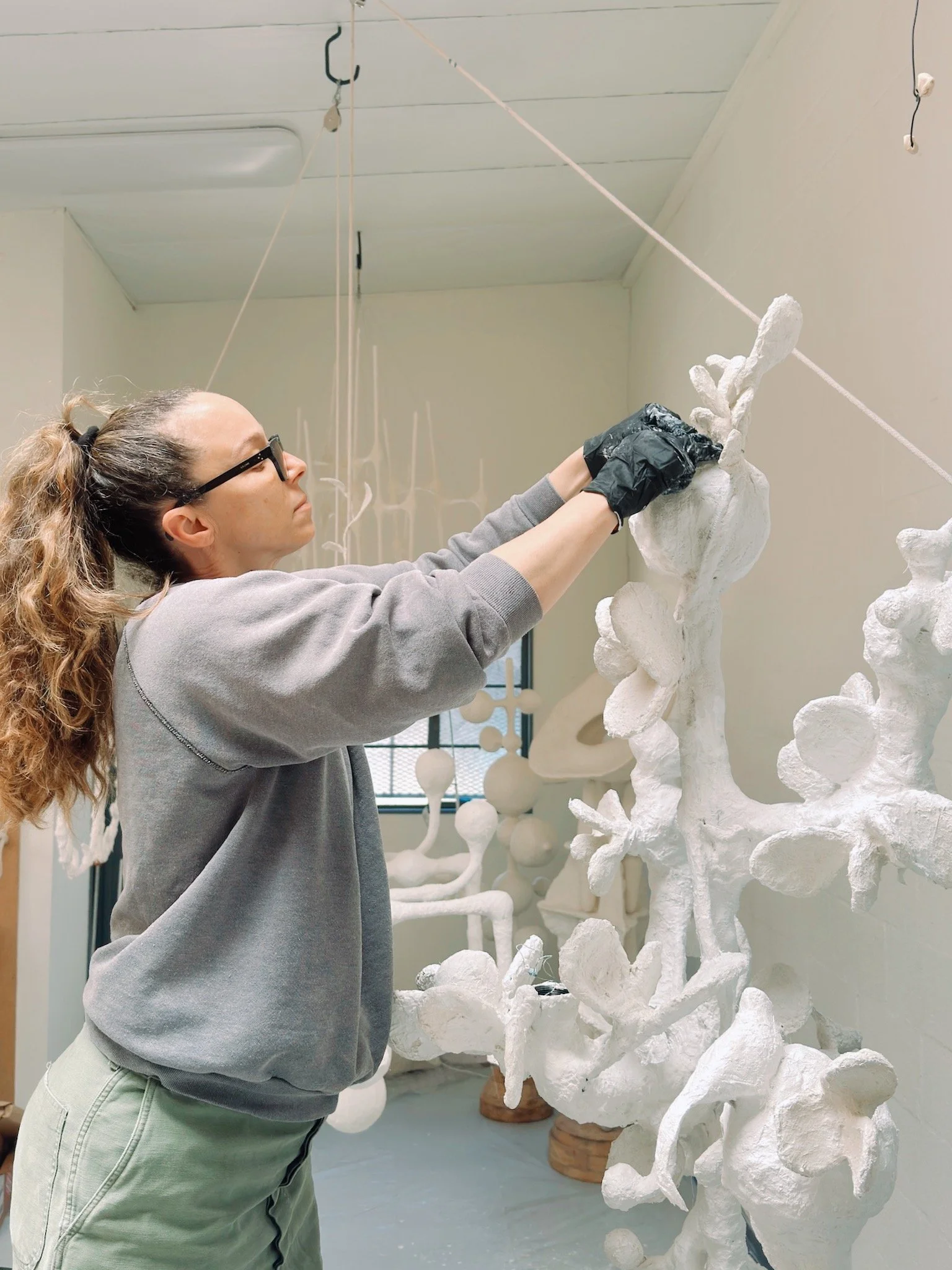 Ophelia. Custom, botanical light sculpture by artist Krislyn Komarov, O.M. Studio LA