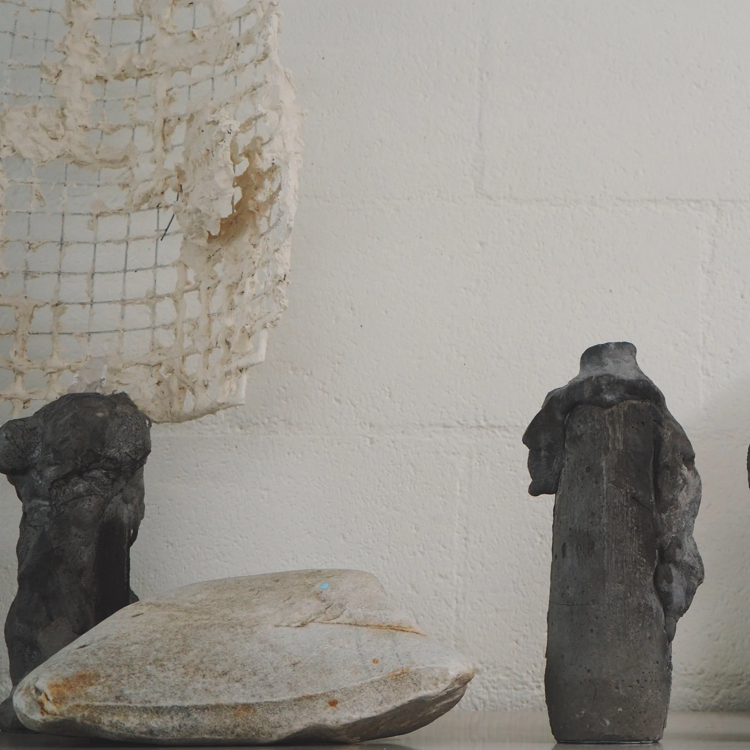 Concrete, mixed media candle holder by artists Krislyn Komarov and James Benn, O.M. Studio, Los Angeles