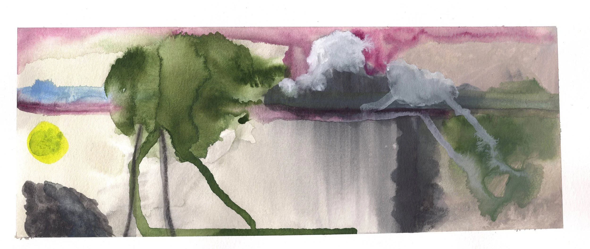 Watercolor painting, krislyn Komarov, O.M. Studio, Loa Angeles