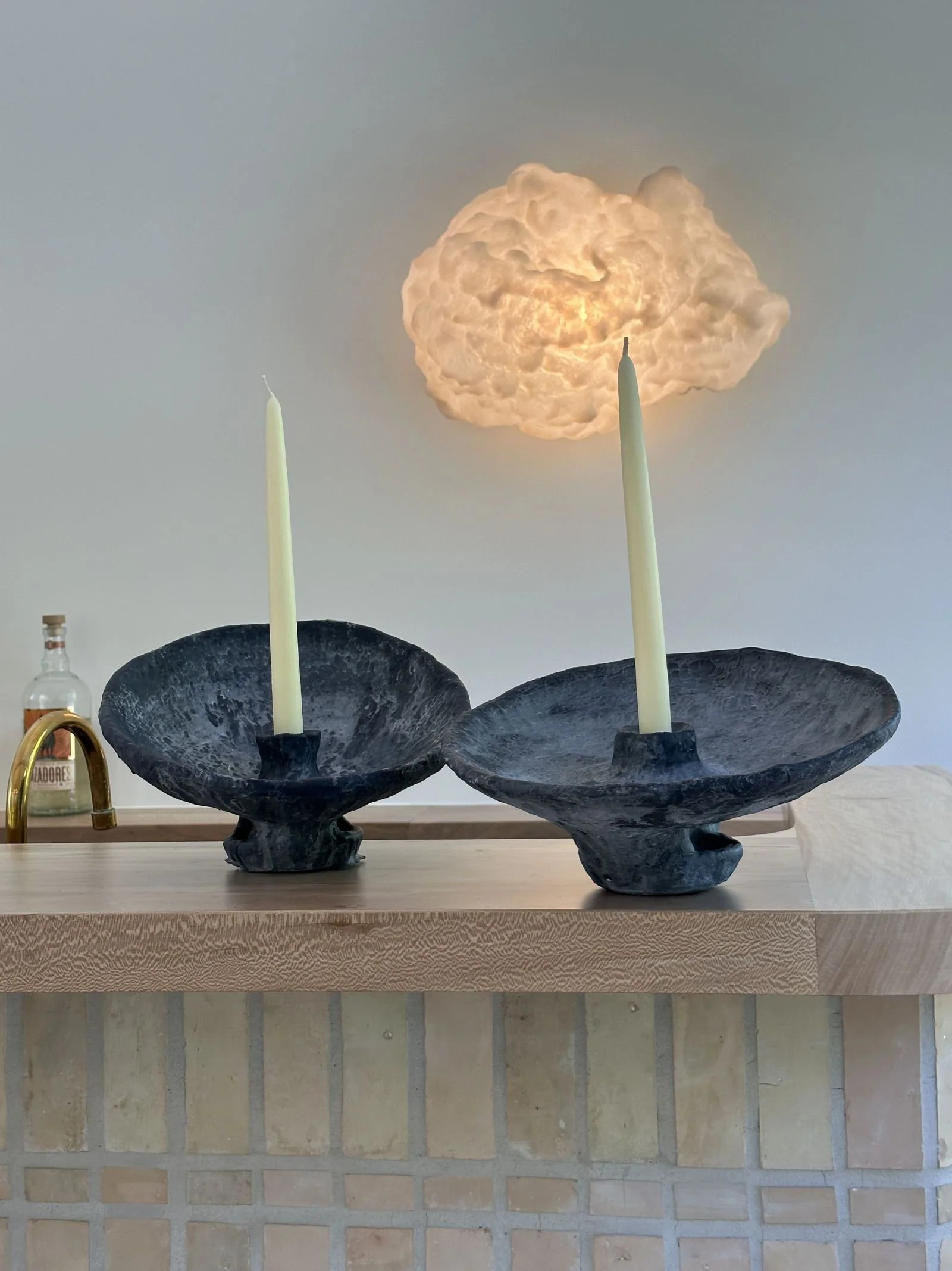Pair of Disc Candleholders