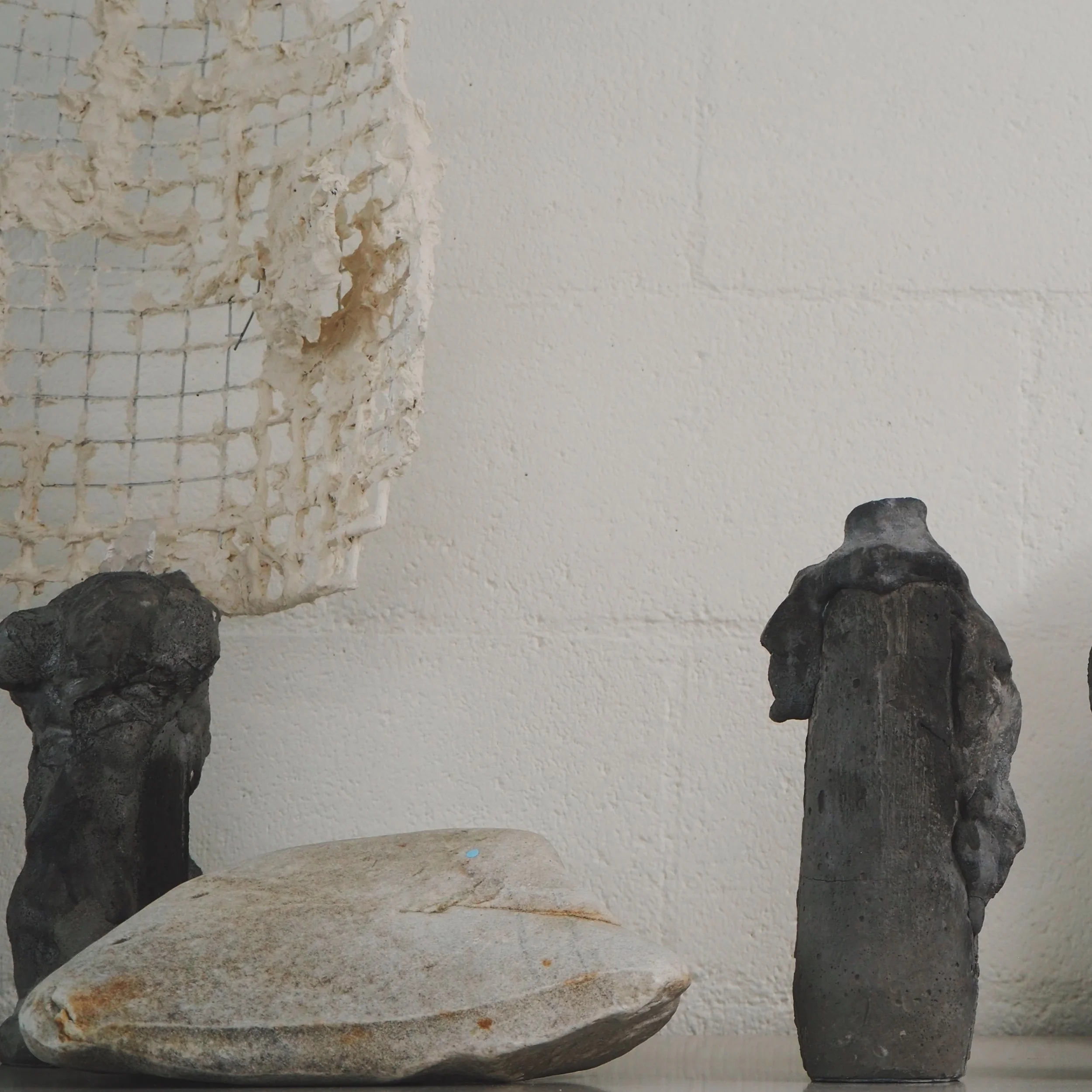 Sculpted concrete objects by artists Krislyn Komarov and James Benn O.M. Studio Los Angeles.