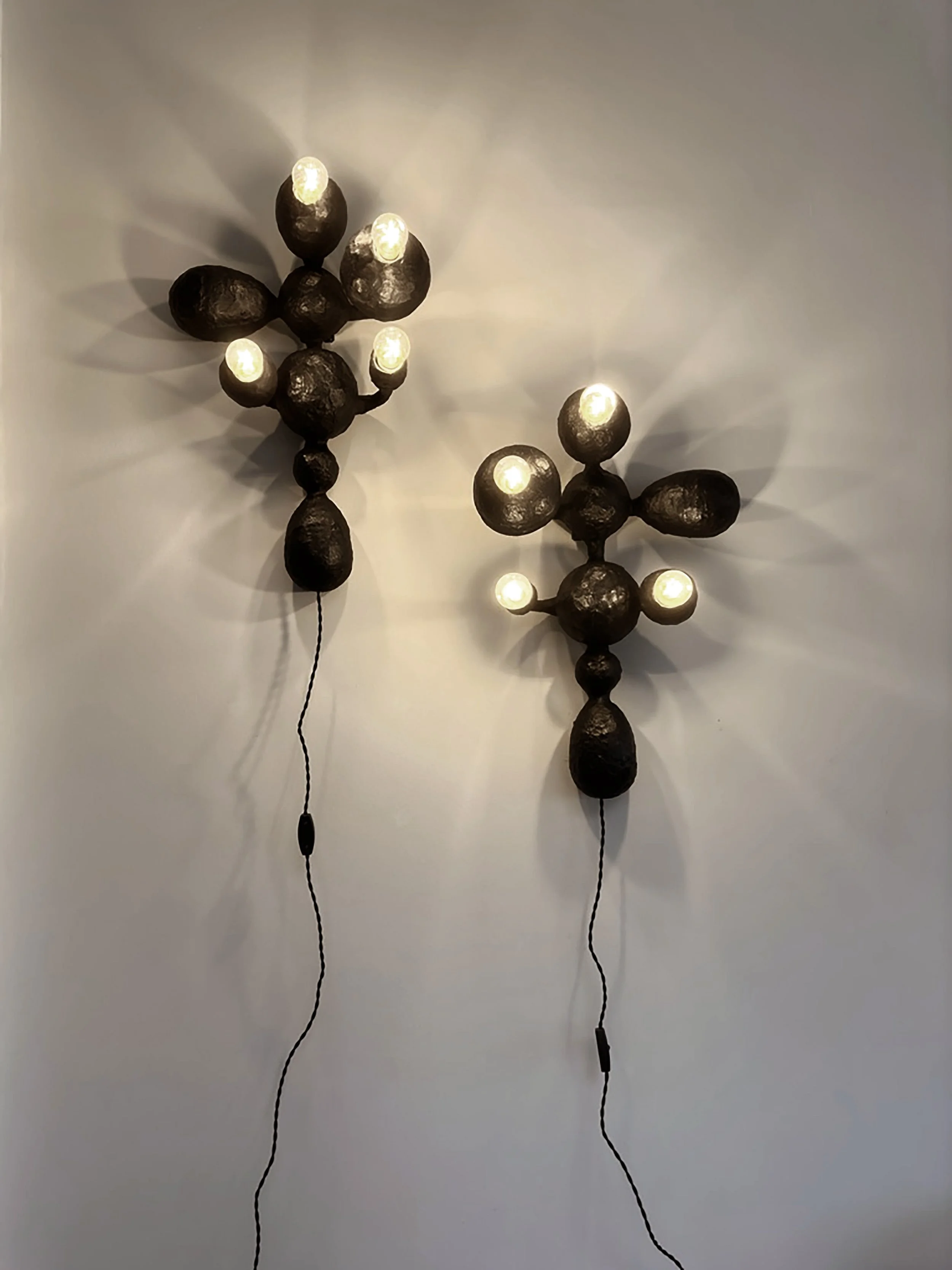 Biomorphic wall lights by artists Krislyn Komarov and James Benn, O.M. Studio, Los Angeles