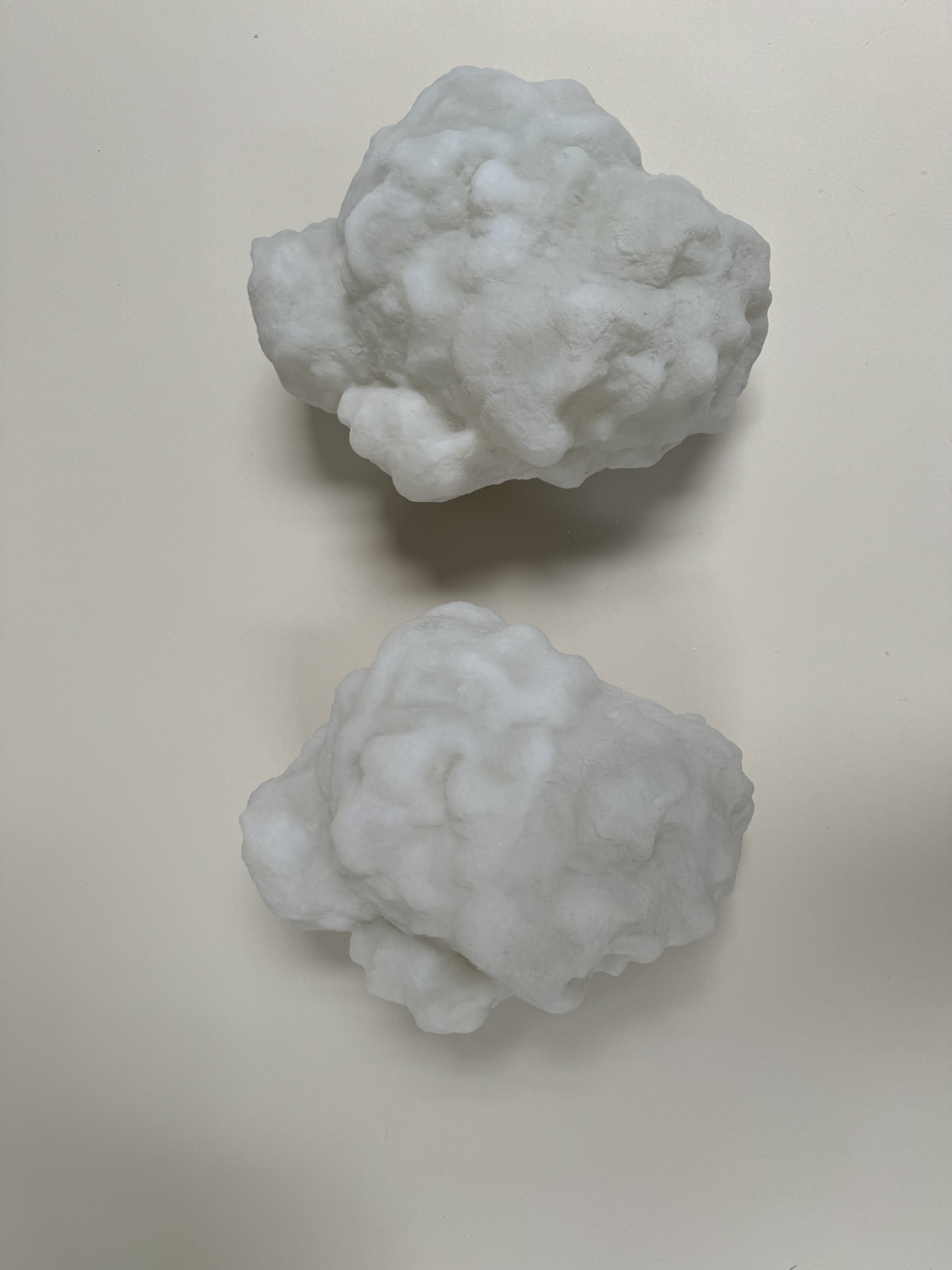 Fiberglass cloud lighting for interior design hand made at O.M. Studio  Los Angeles.