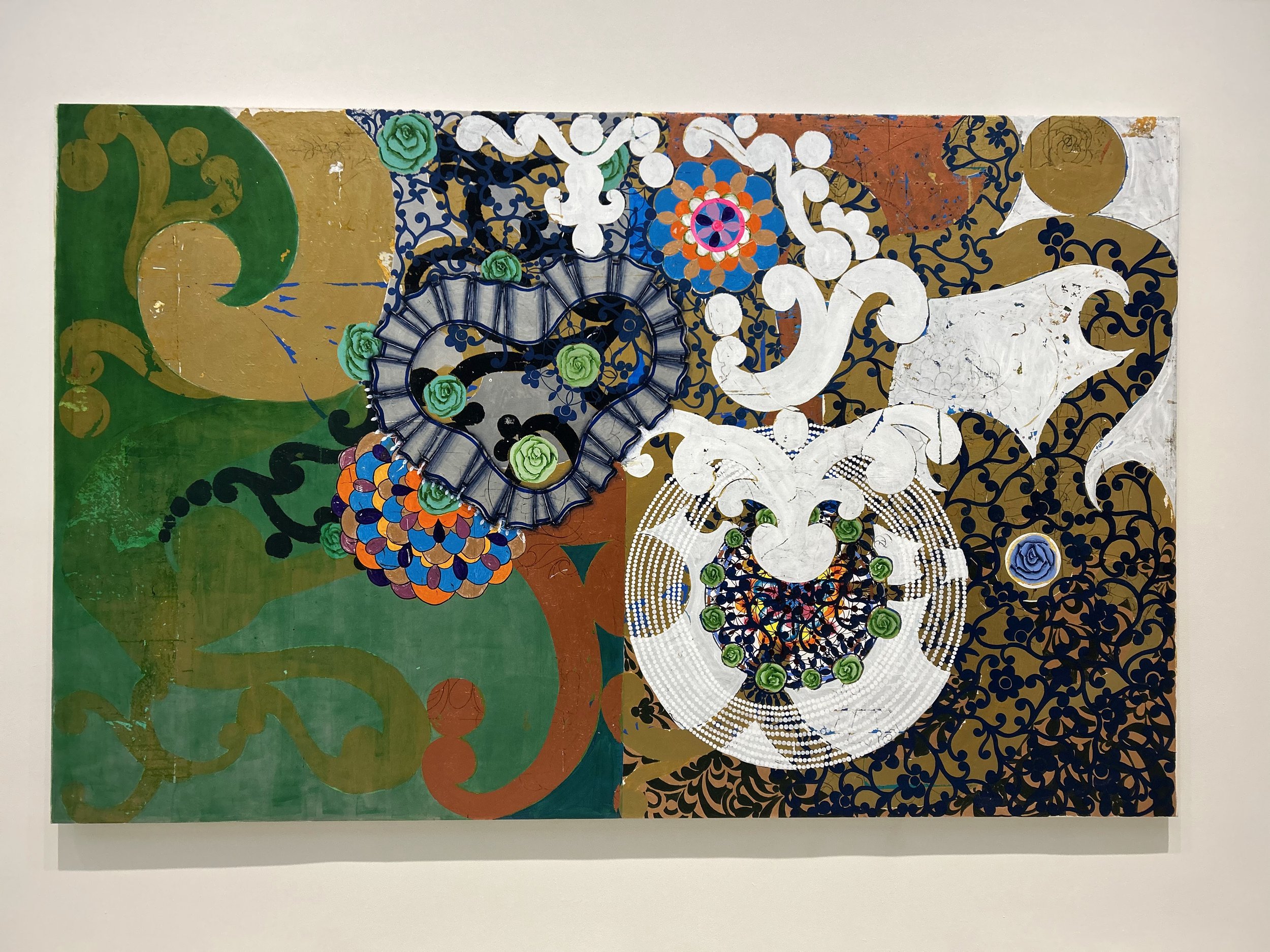 Beatriz Milhazes ( b. 1960, Rio de Janeiro, Brazil) Santa Cruz 1995. Acrylic on canvas Solomon R. Guggenheim Museum, New York, Gift, The Bohen Foundation 2001.220