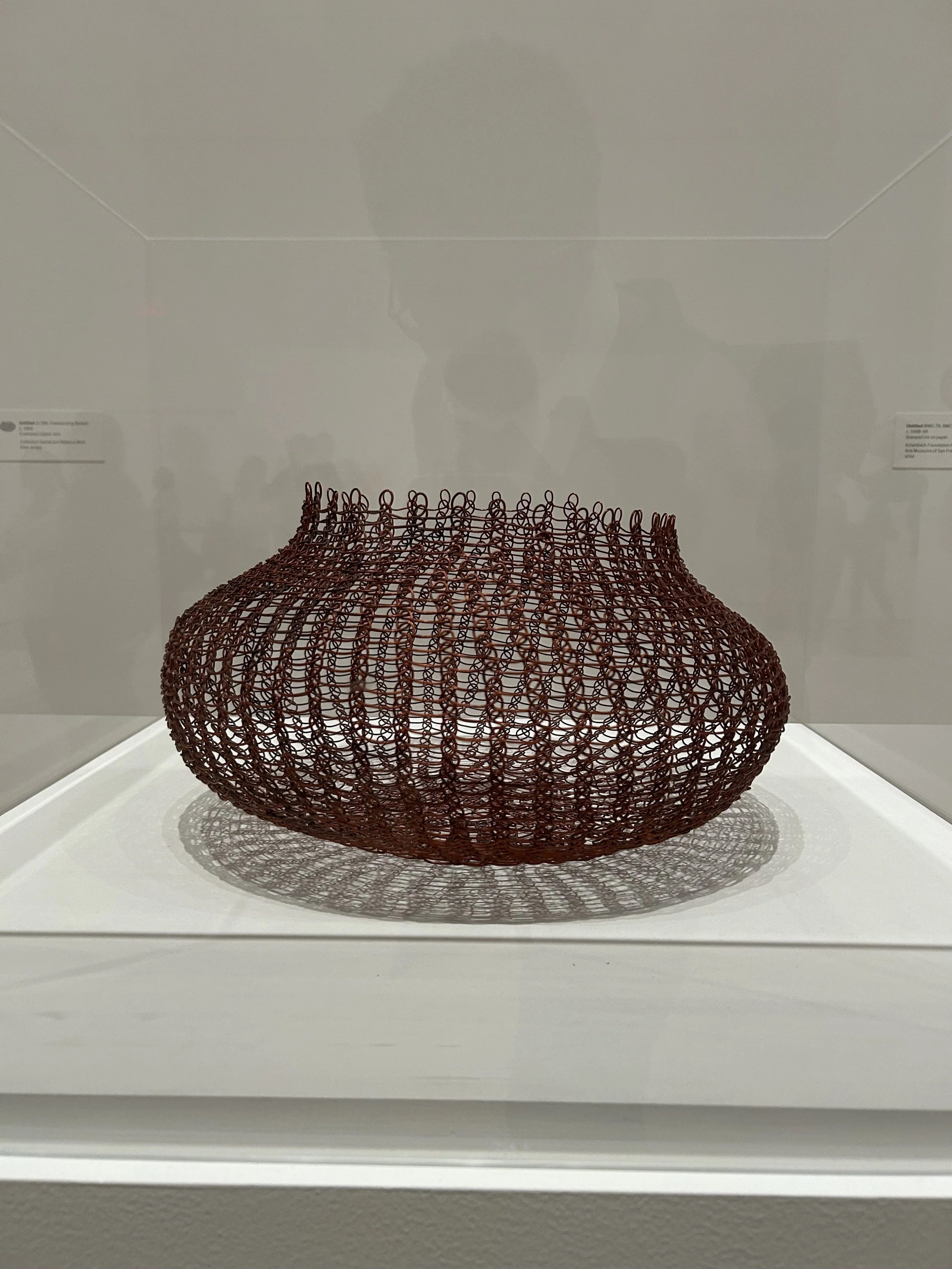  Untitled (S.596, Freestanding Basket)  c. 1958  Enameled copper wire  Collection Daniel and Rebecca Wolf,   New Jersey 