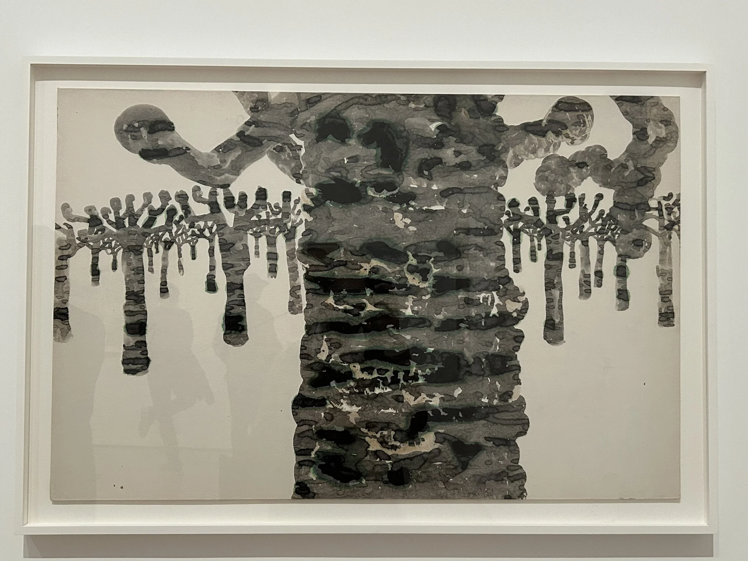  Untitled (PT.097, Sycamore Grove with Large Tree in the Foreground) 1962  Ink on paper mounted on board   Private collection 