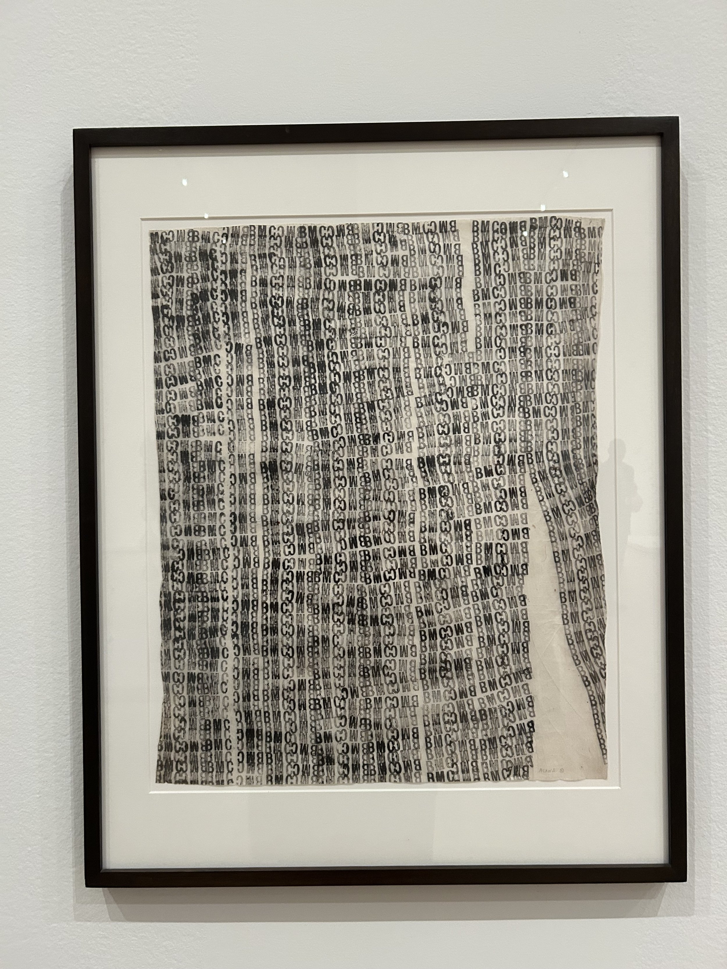  Untitled (BMC.76, BMC Laundry Stamp)   c.1948-49  Stamped ink on paper  Private collection 