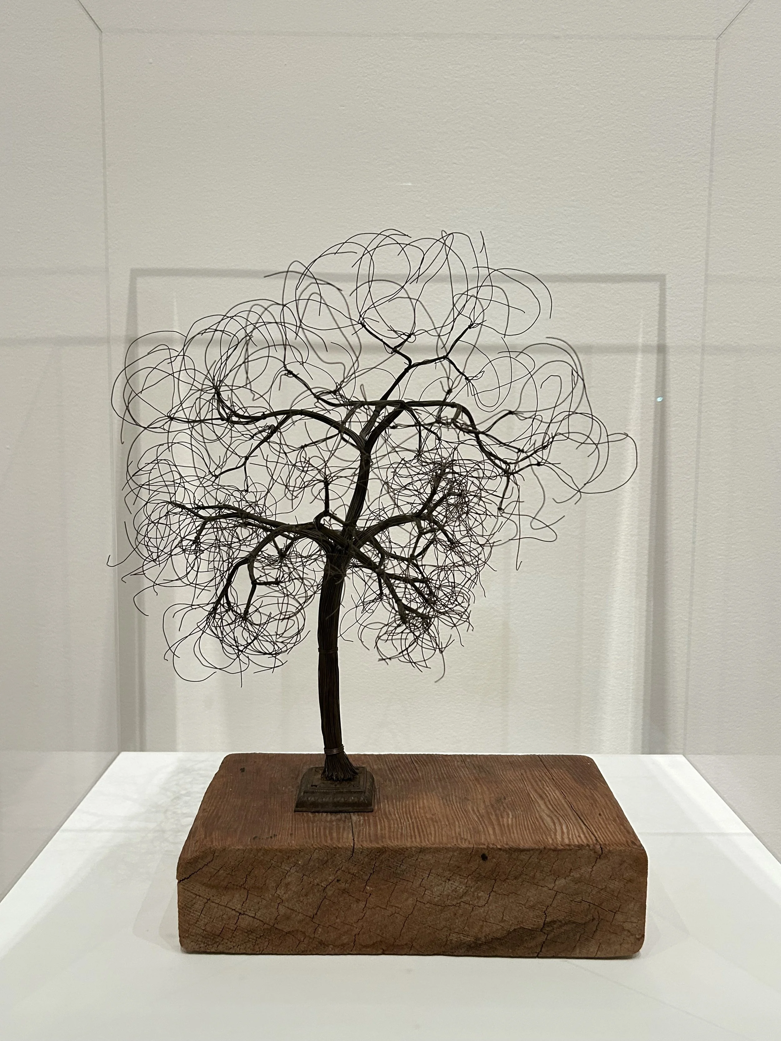  Untitled (S.058, Freestanding Tied-Wire Tree Form) 1962  Brass wire mounted on driftwood base   Private collection 