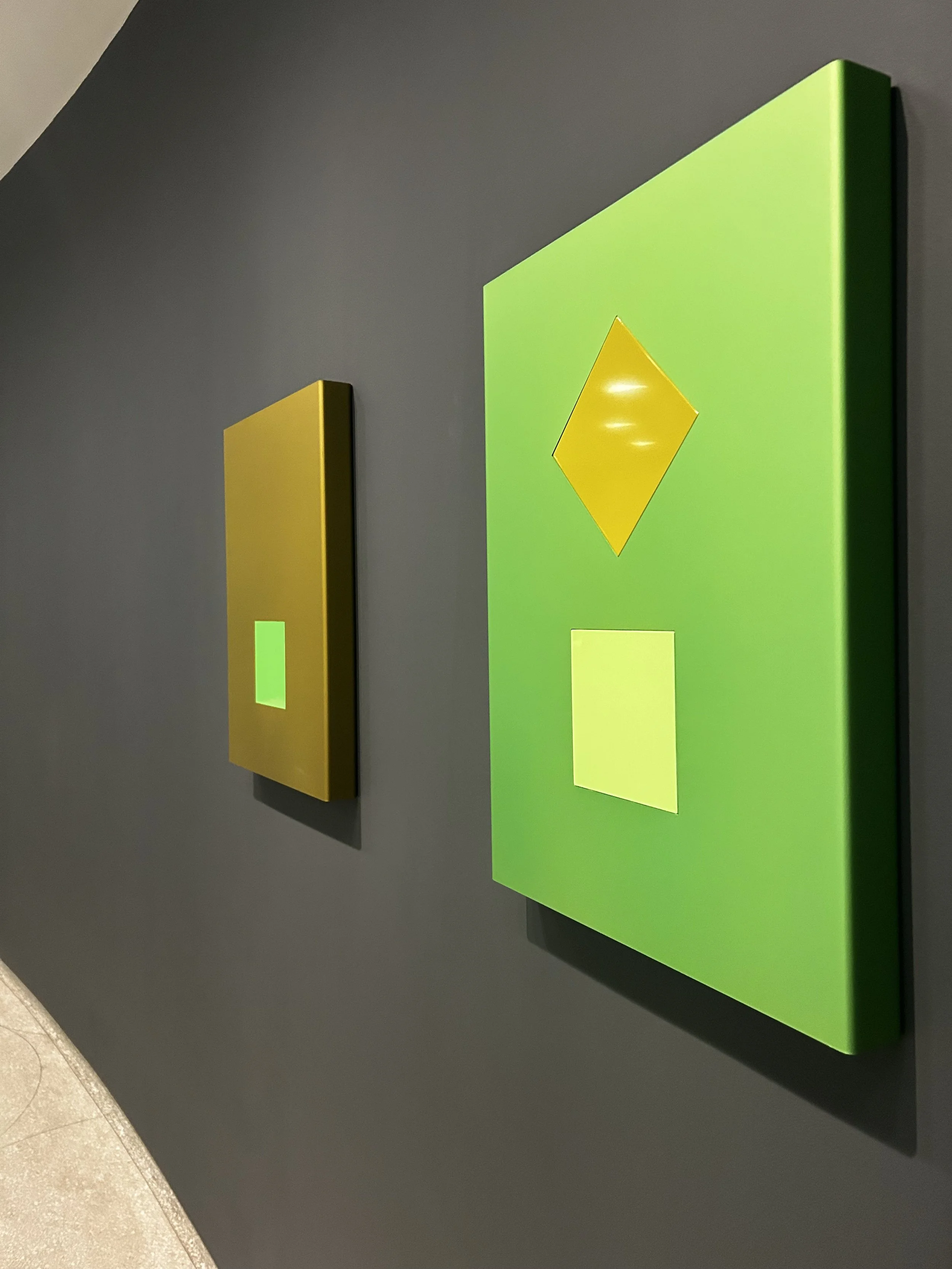  Widdershins 1 and 3  2026  Anodized aluminum and urethan paint  Collection of the artist 